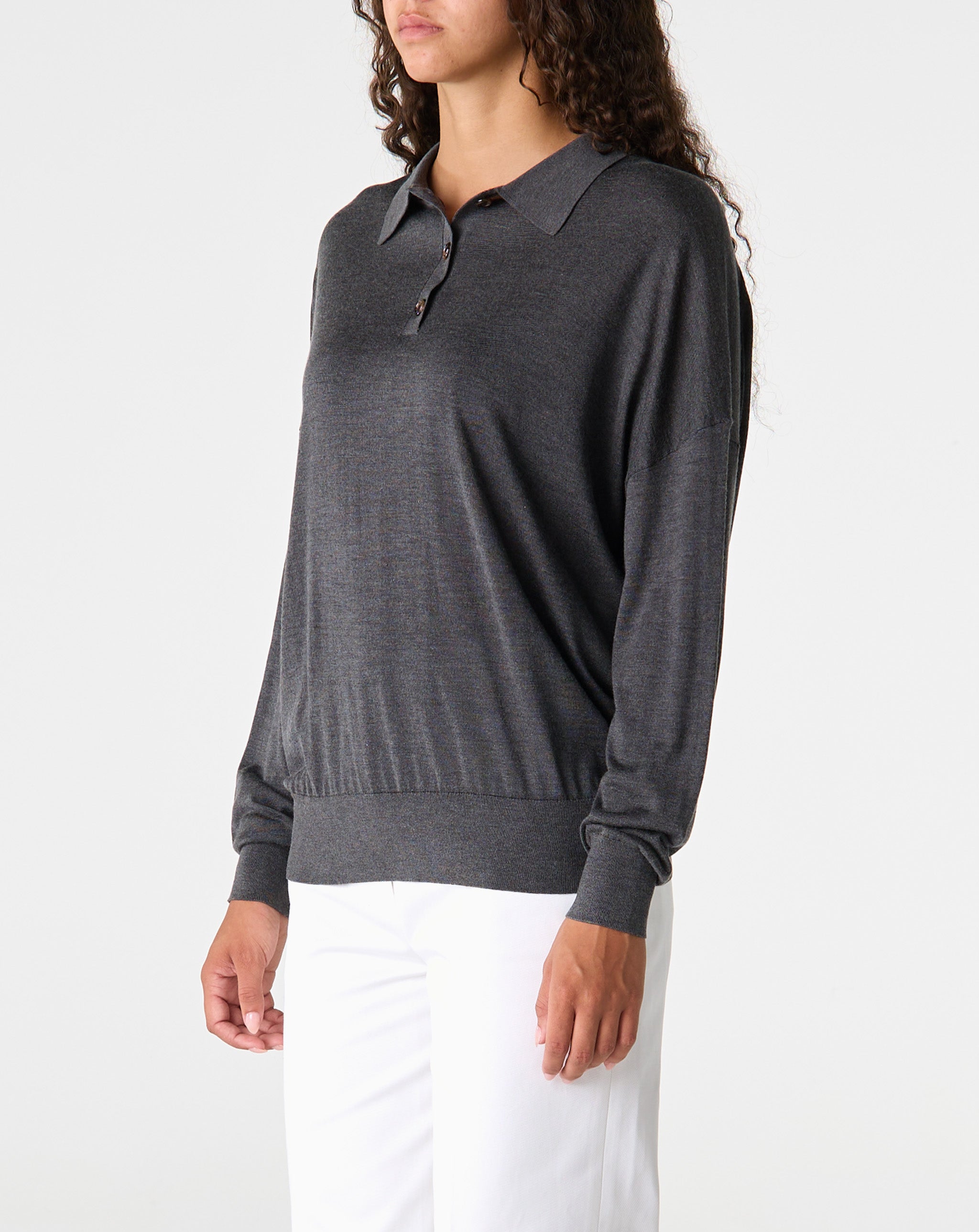 Silk Cashmere L/S Polo