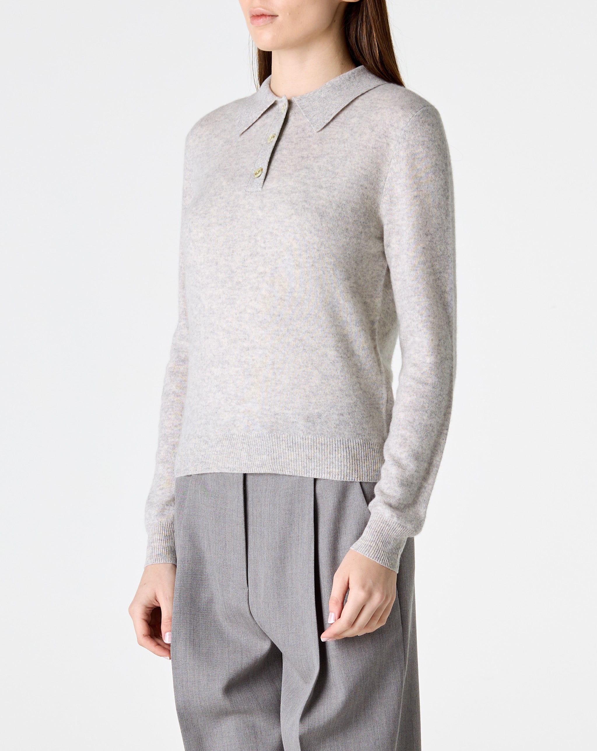 Cashmere Long Sleeve Polo