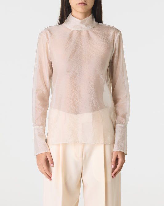 Organza Turtleneck Blouse