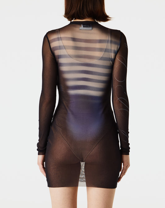 Mesh Crew Neck Short Dress