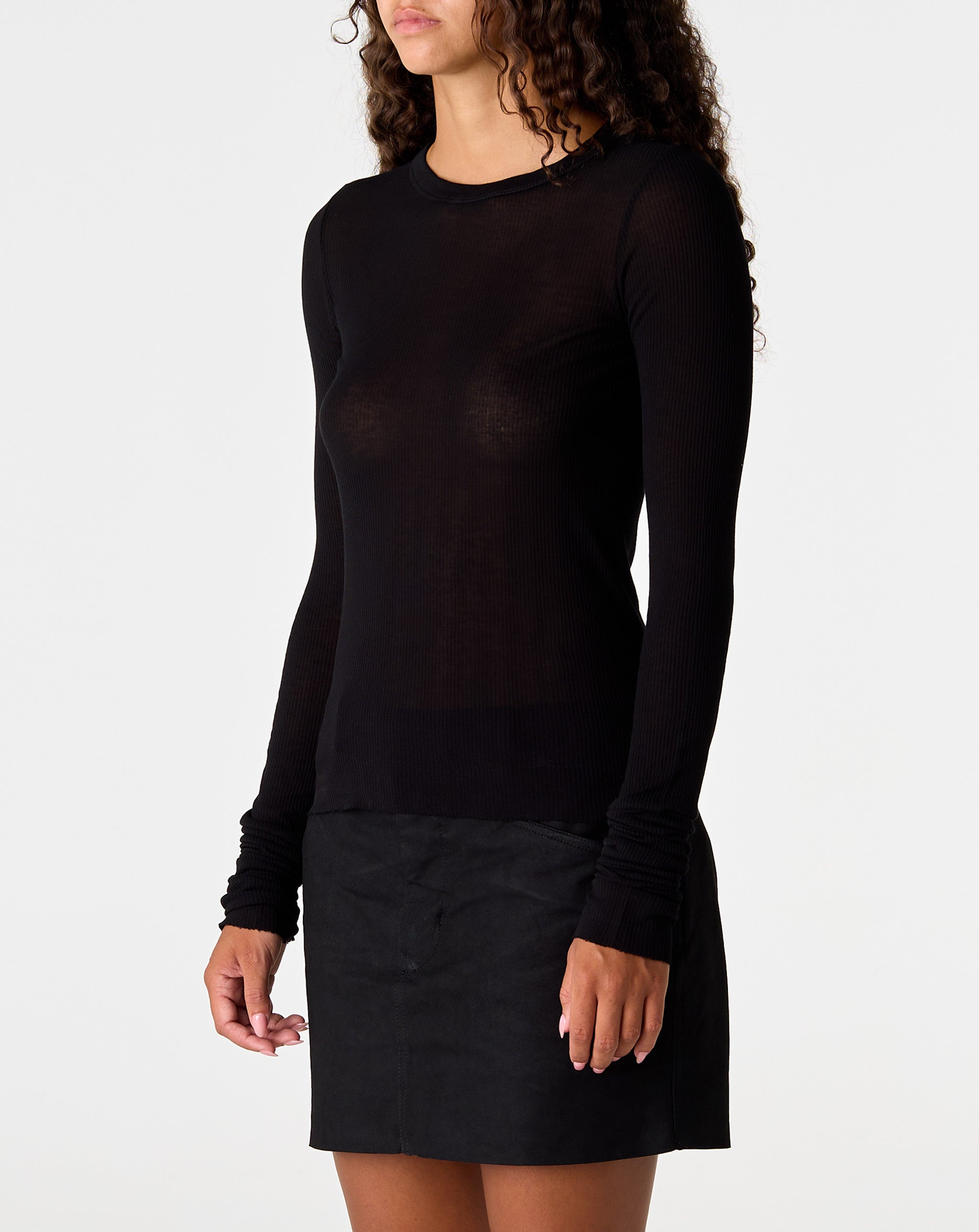 Cropped Rib L/S T-Shirt