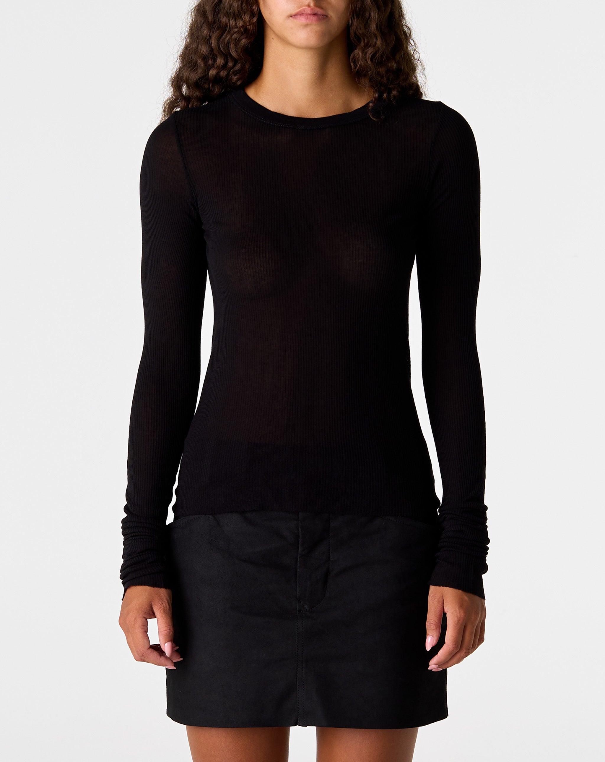 Cropped Rib L/S T-Shirt