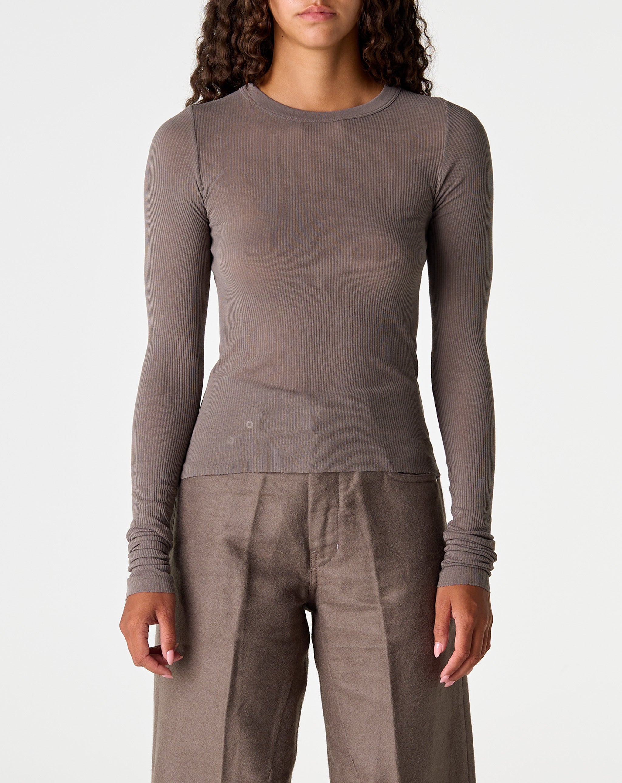 Cropped Rib L/S T-Shirt
