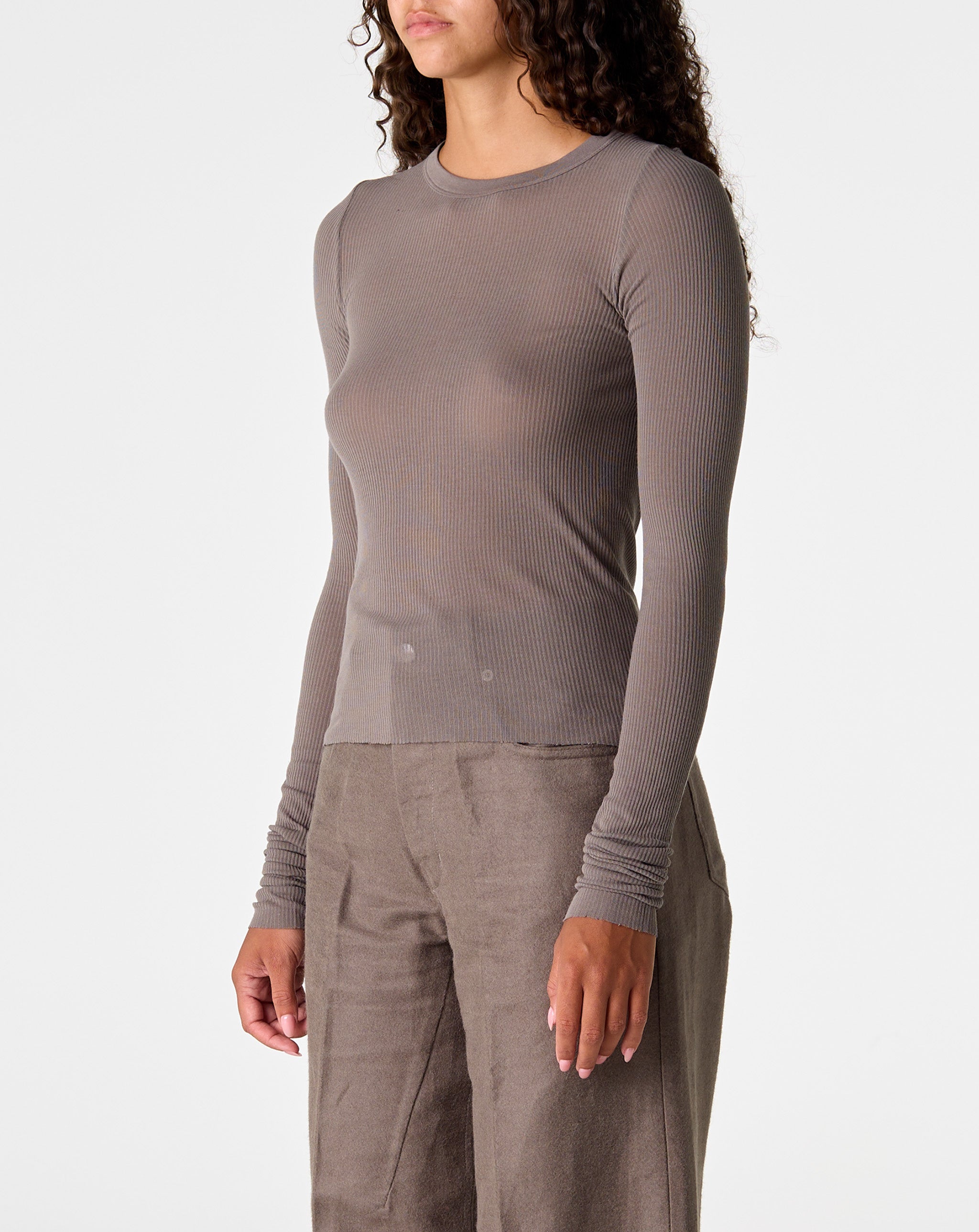 Cropped Rib L/S T-Shirt