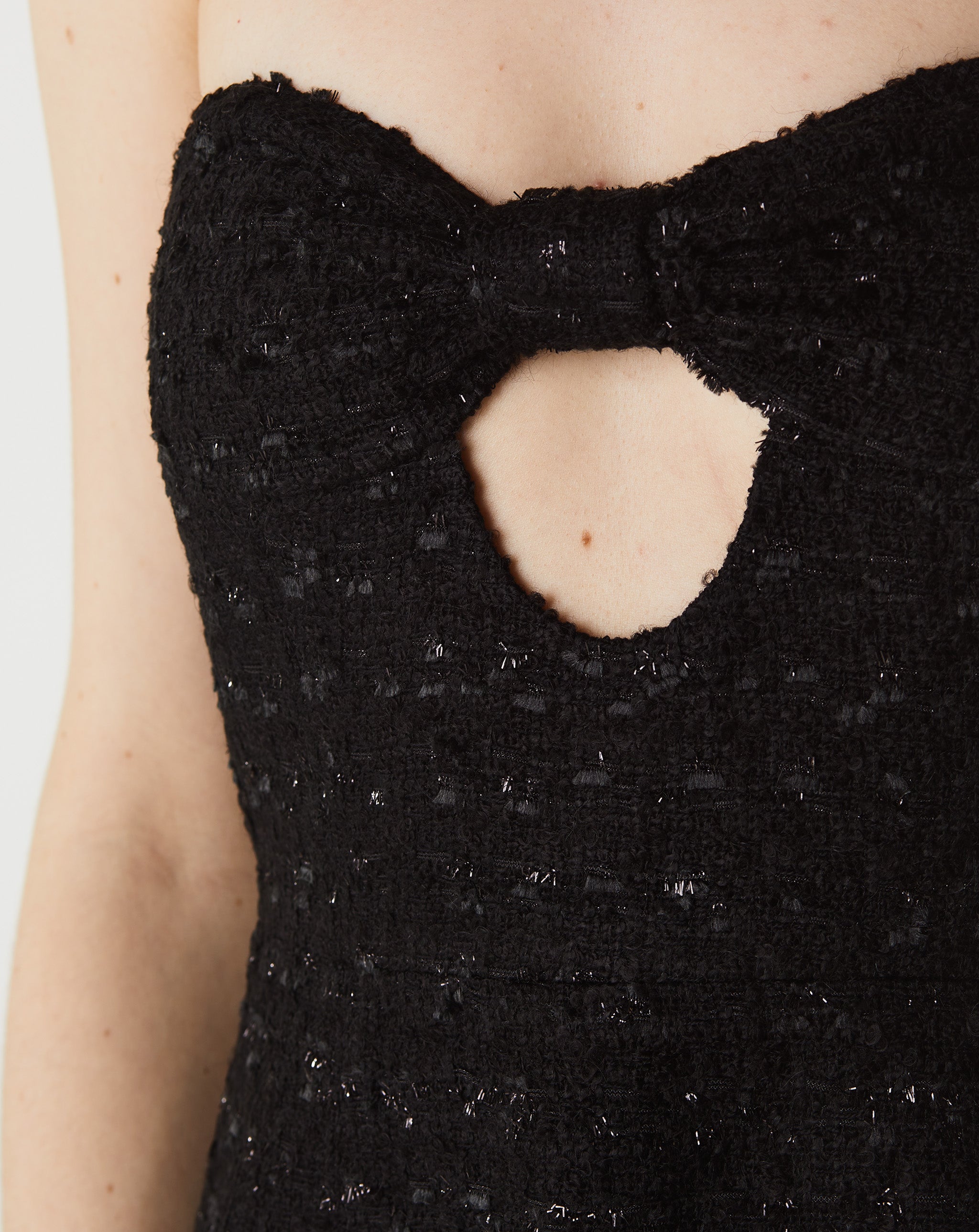 Tweed Maxi Strapless Dress