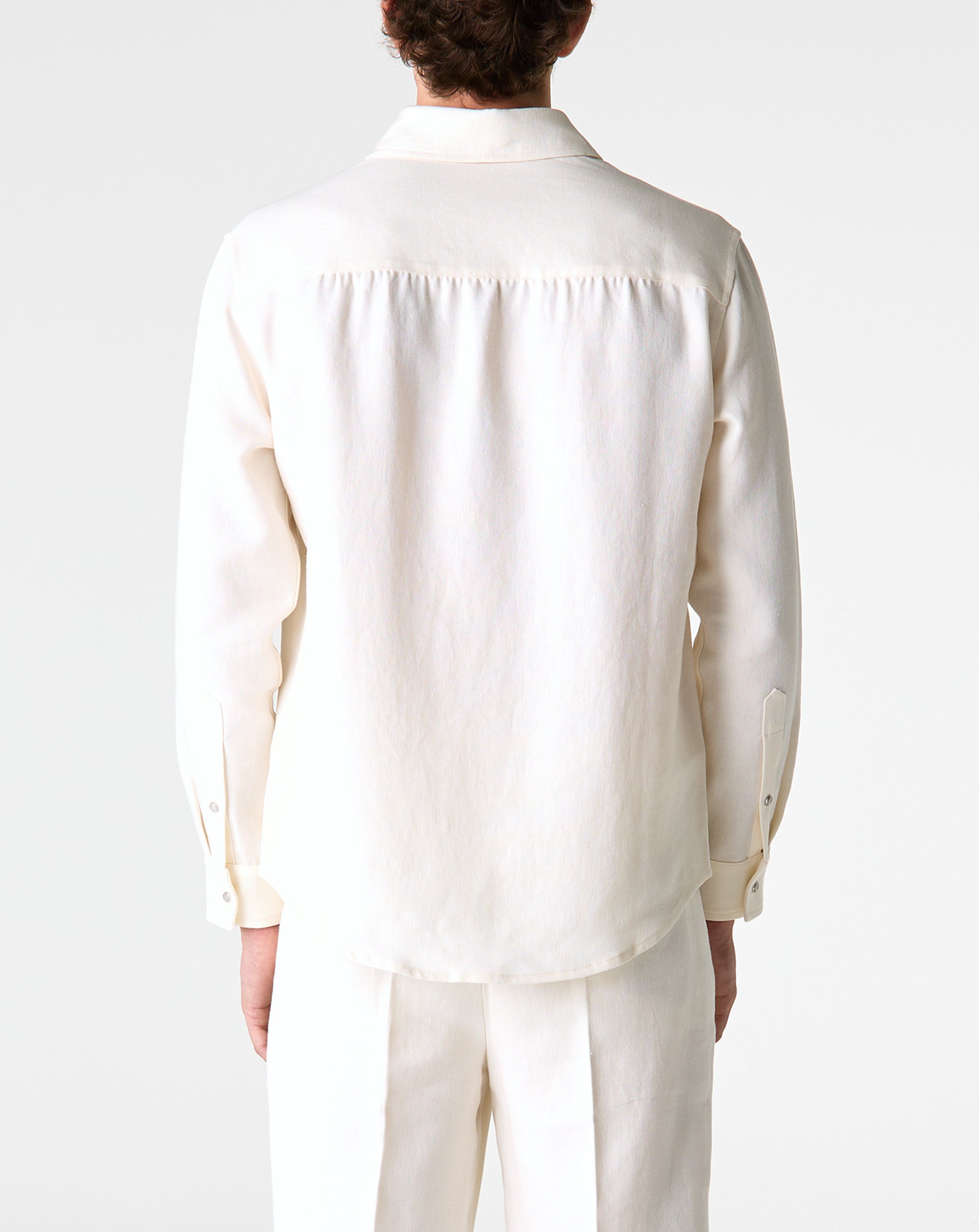 Ivory Solid Linen Shirt