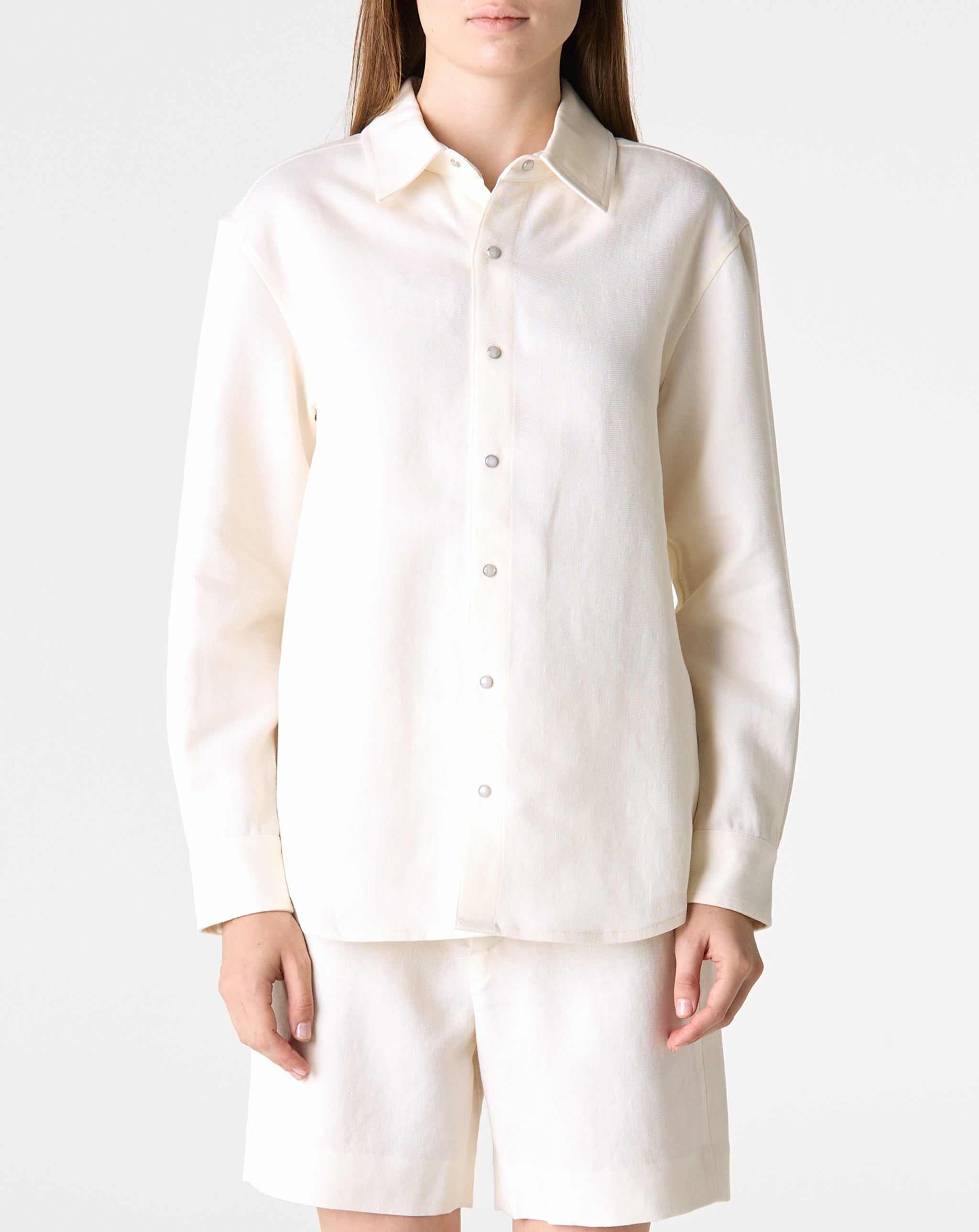 Ivory Solid Linen Shirt