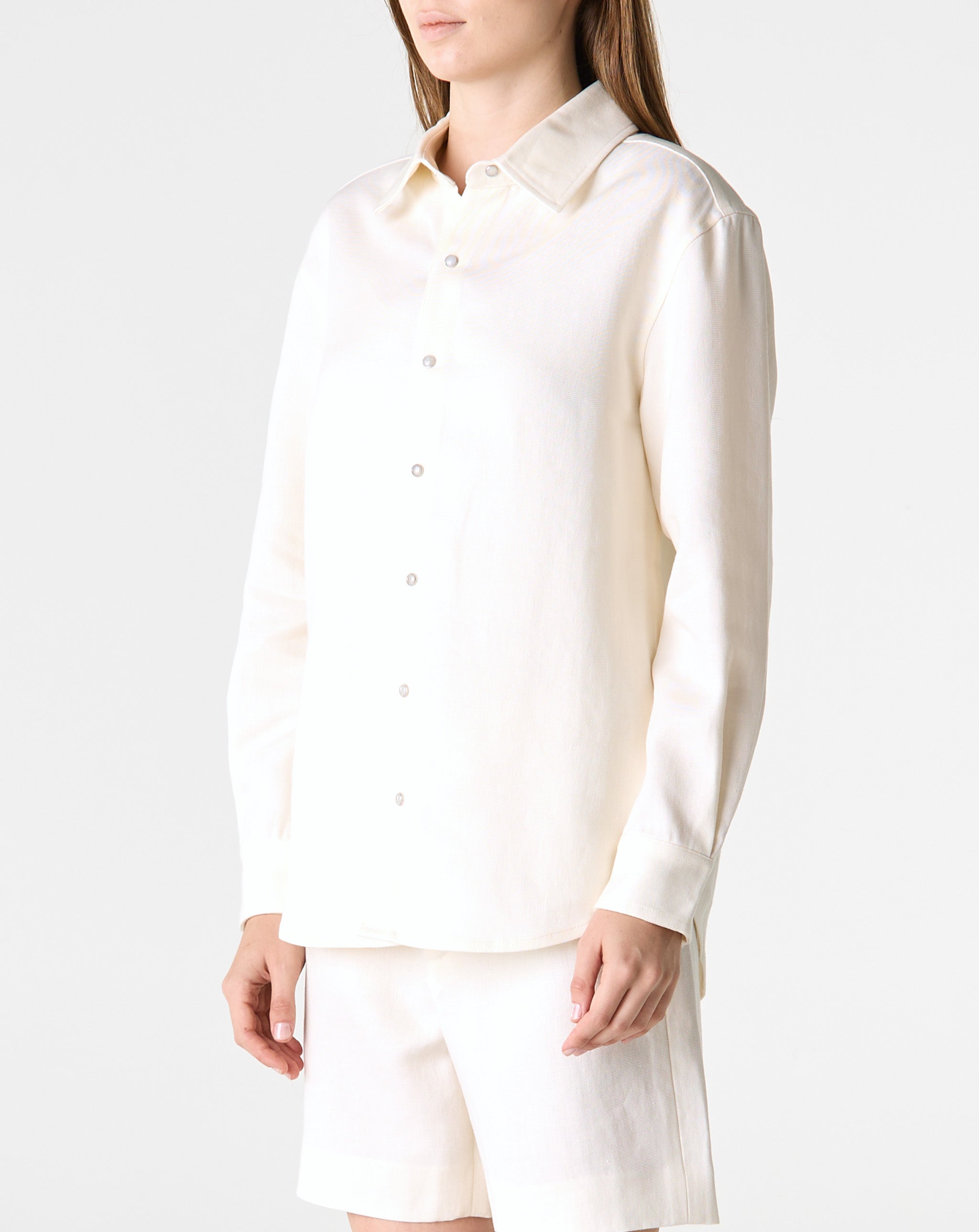 Ivory Solid Linen Shirt