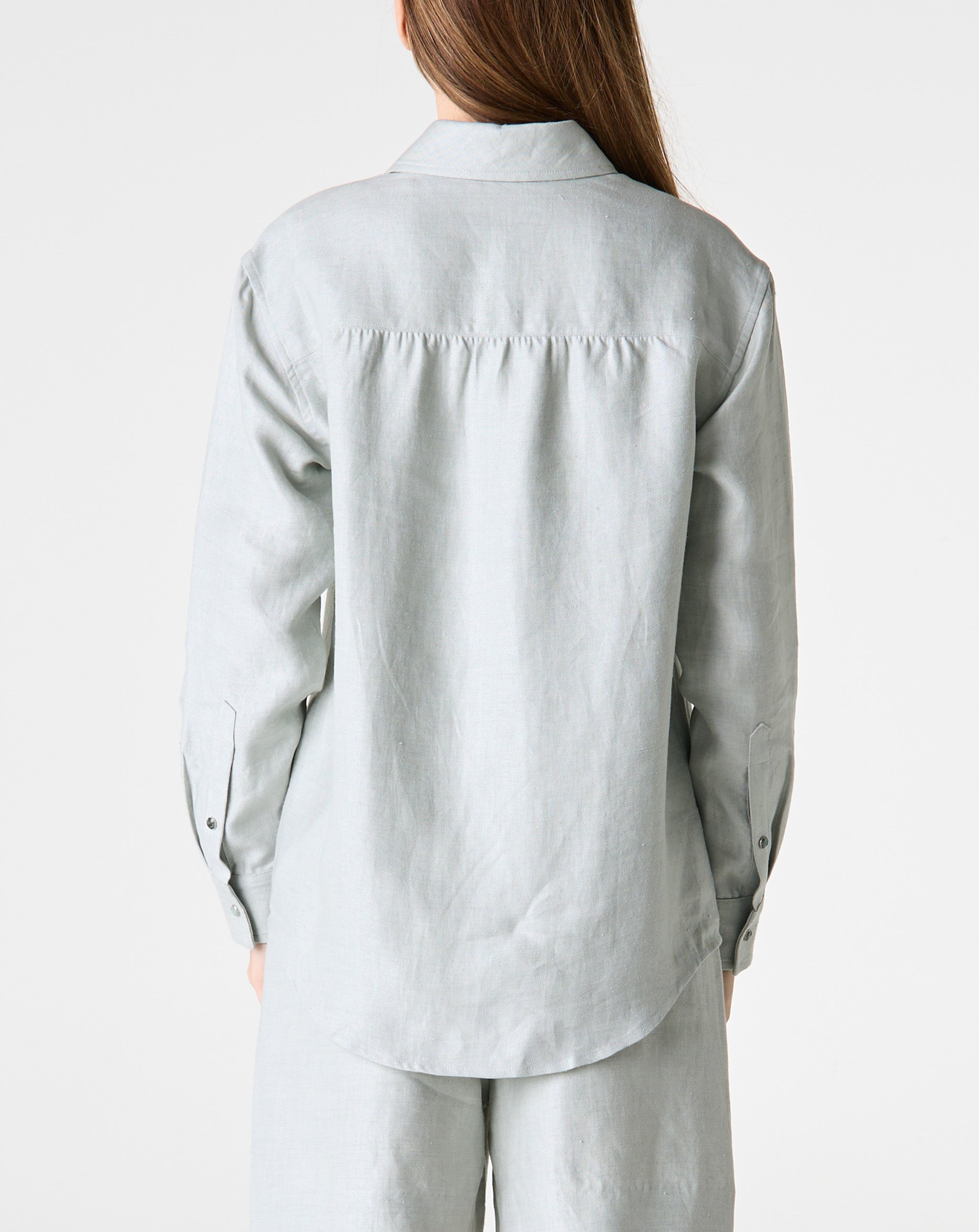 Silver Solid Linen Shirt
