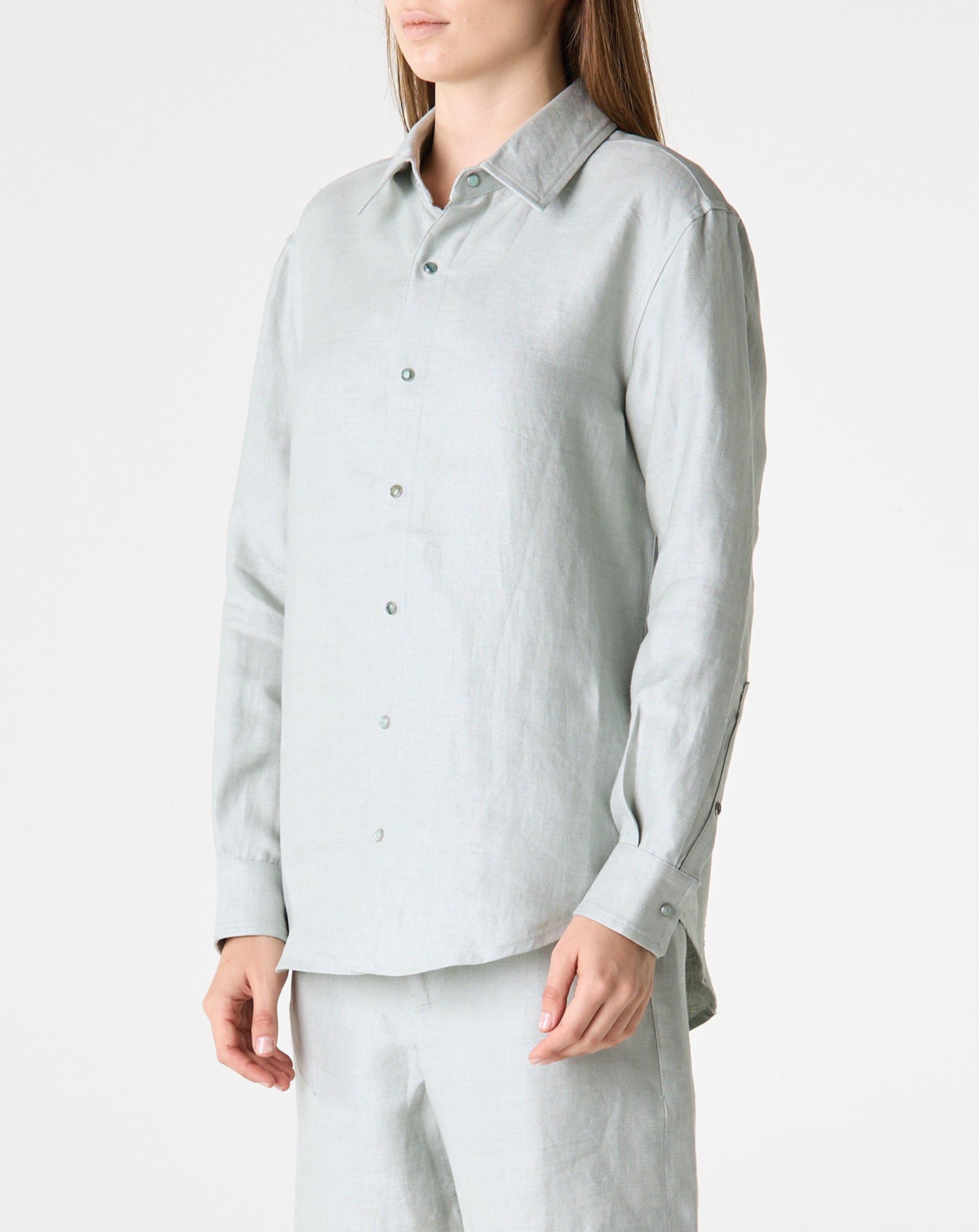 Silver Solid Linen Shirt