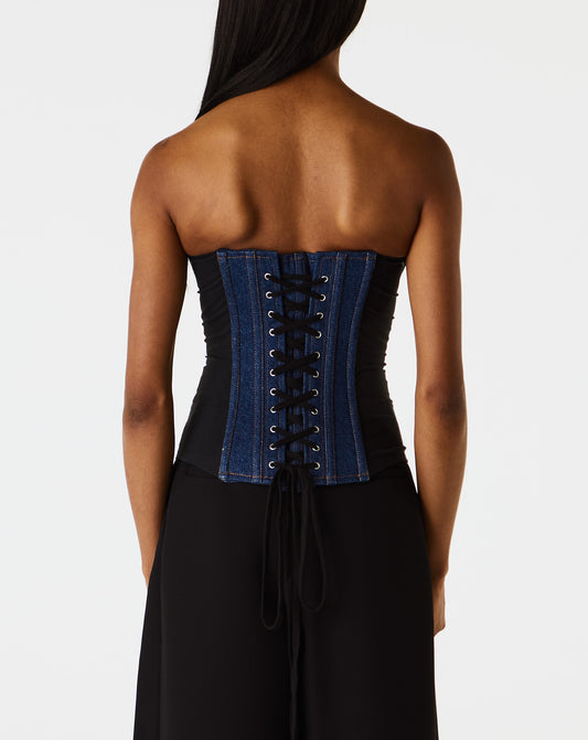 Denim Corset With Mesh Detail