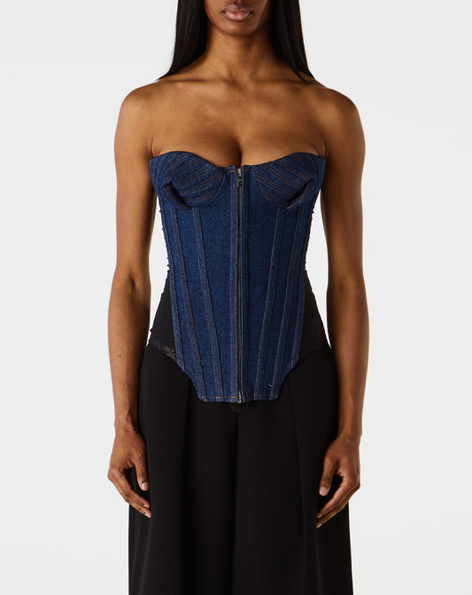Denim Corset With Mesh Detail