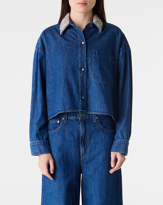 Ex'S Denim W/ Crystal Collar