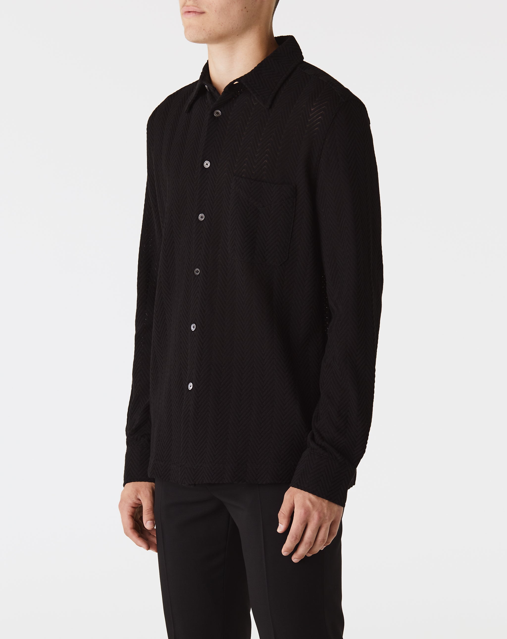 Tonal Zig Zag L/S Shirt