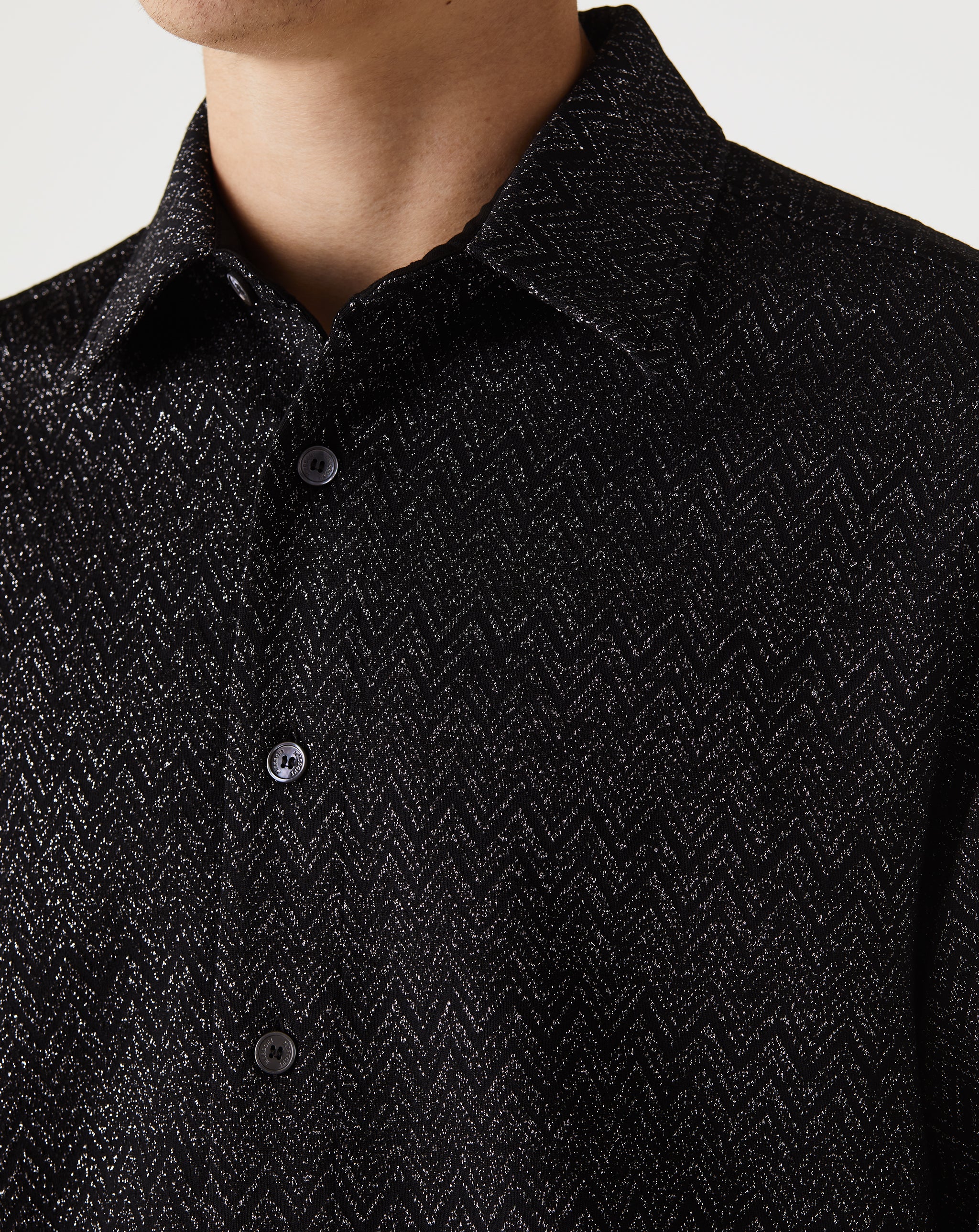 Lurex Zig Zag Long Sleeve Shirt