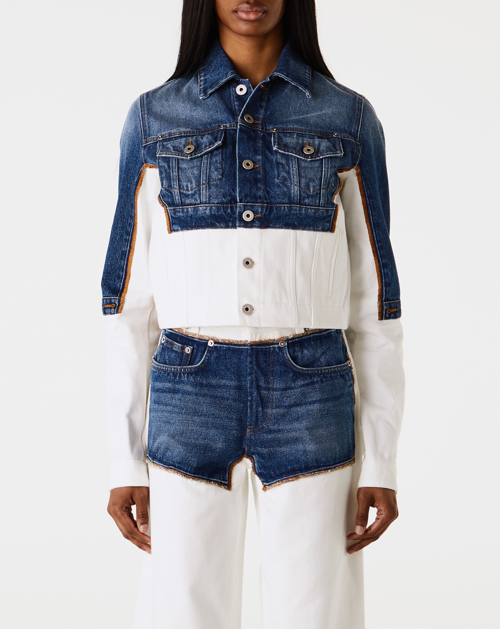 Denim Jacket With Trompe L'Oeil