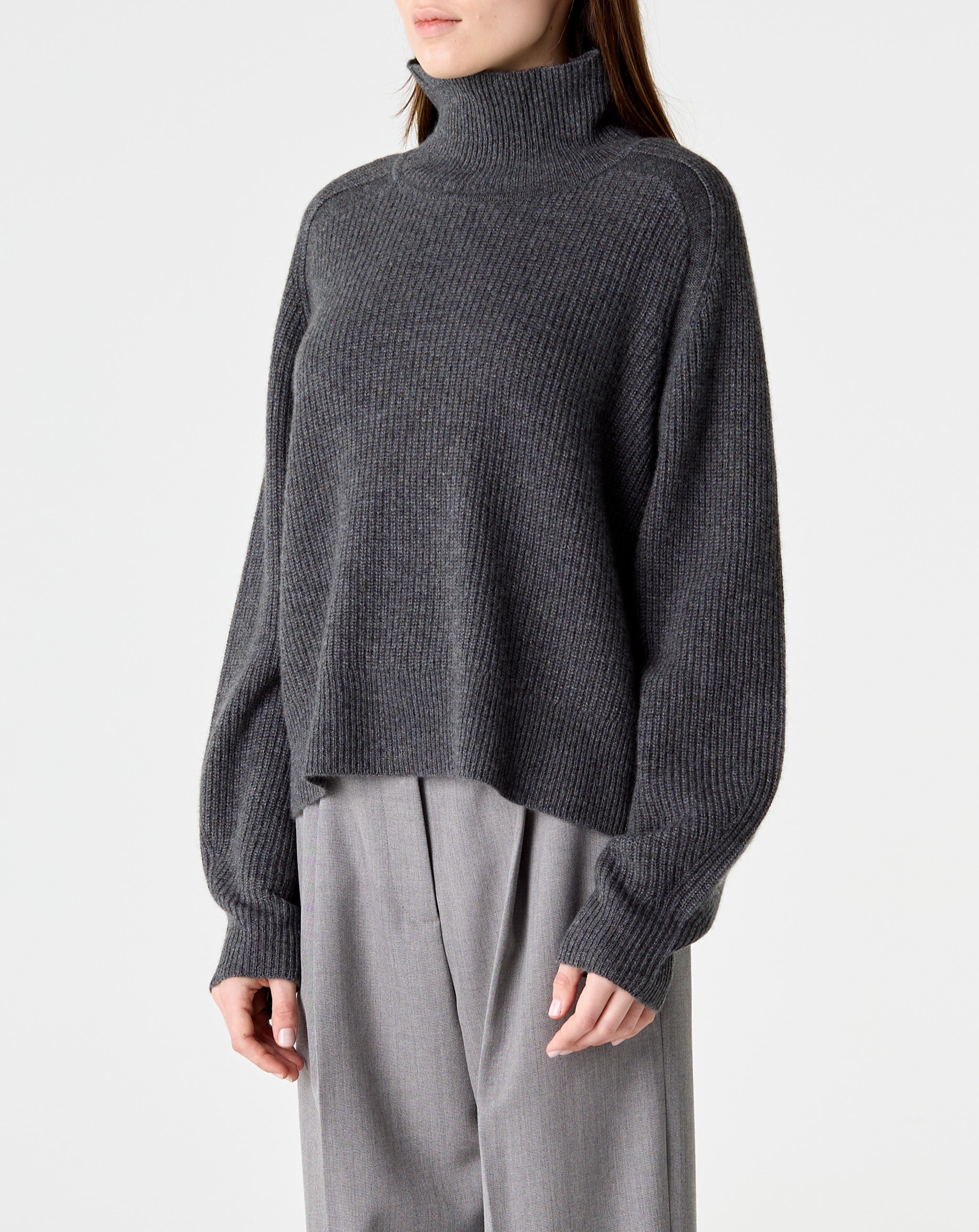 Cropped Rib Turtleneck