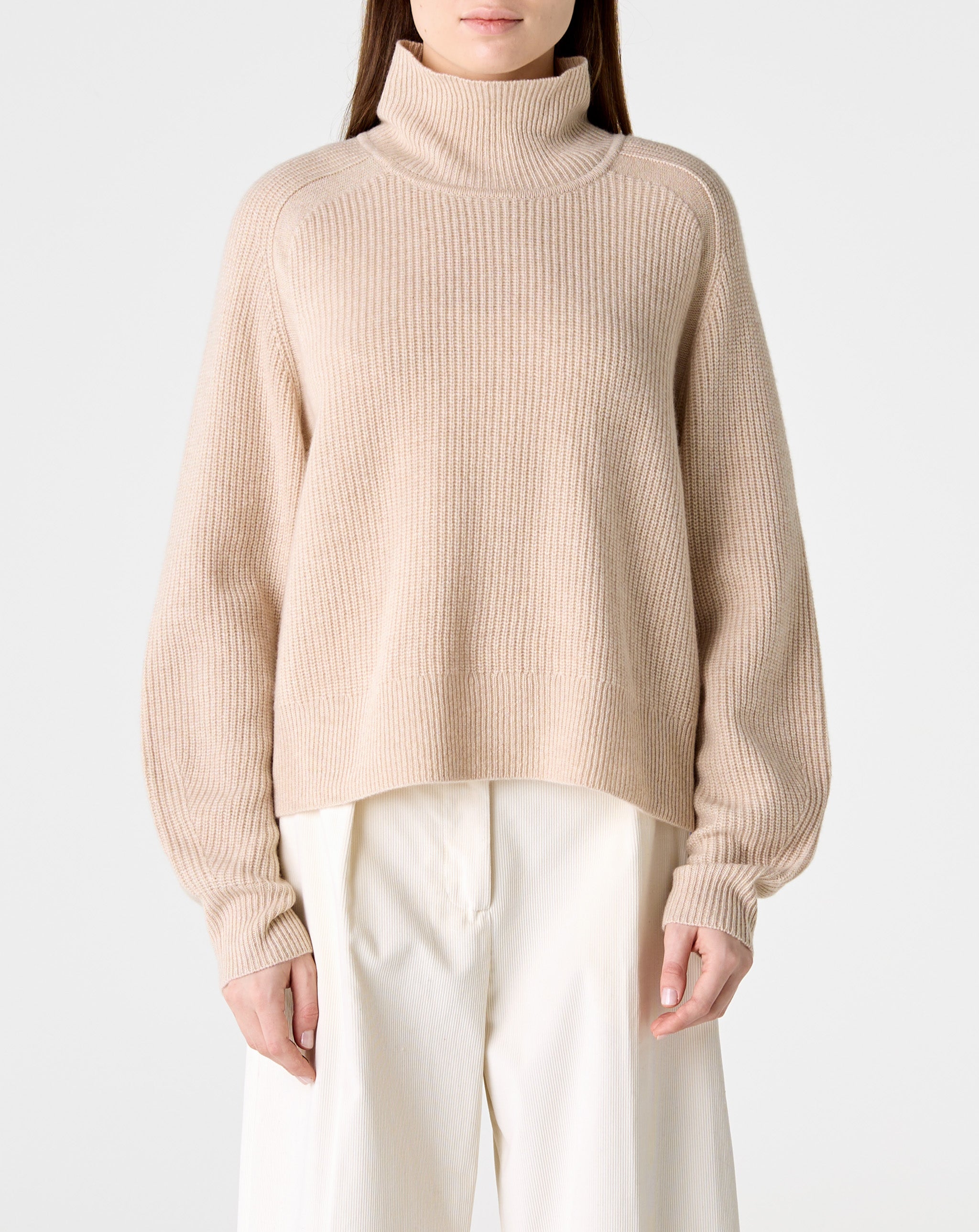 Cropped Rib Turtleneck