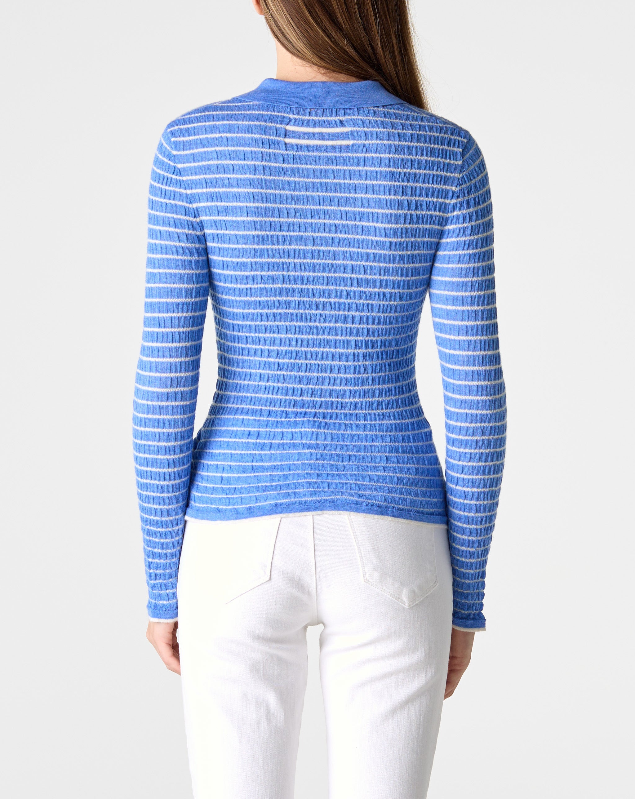 Smocked L/S Shrunken Polo