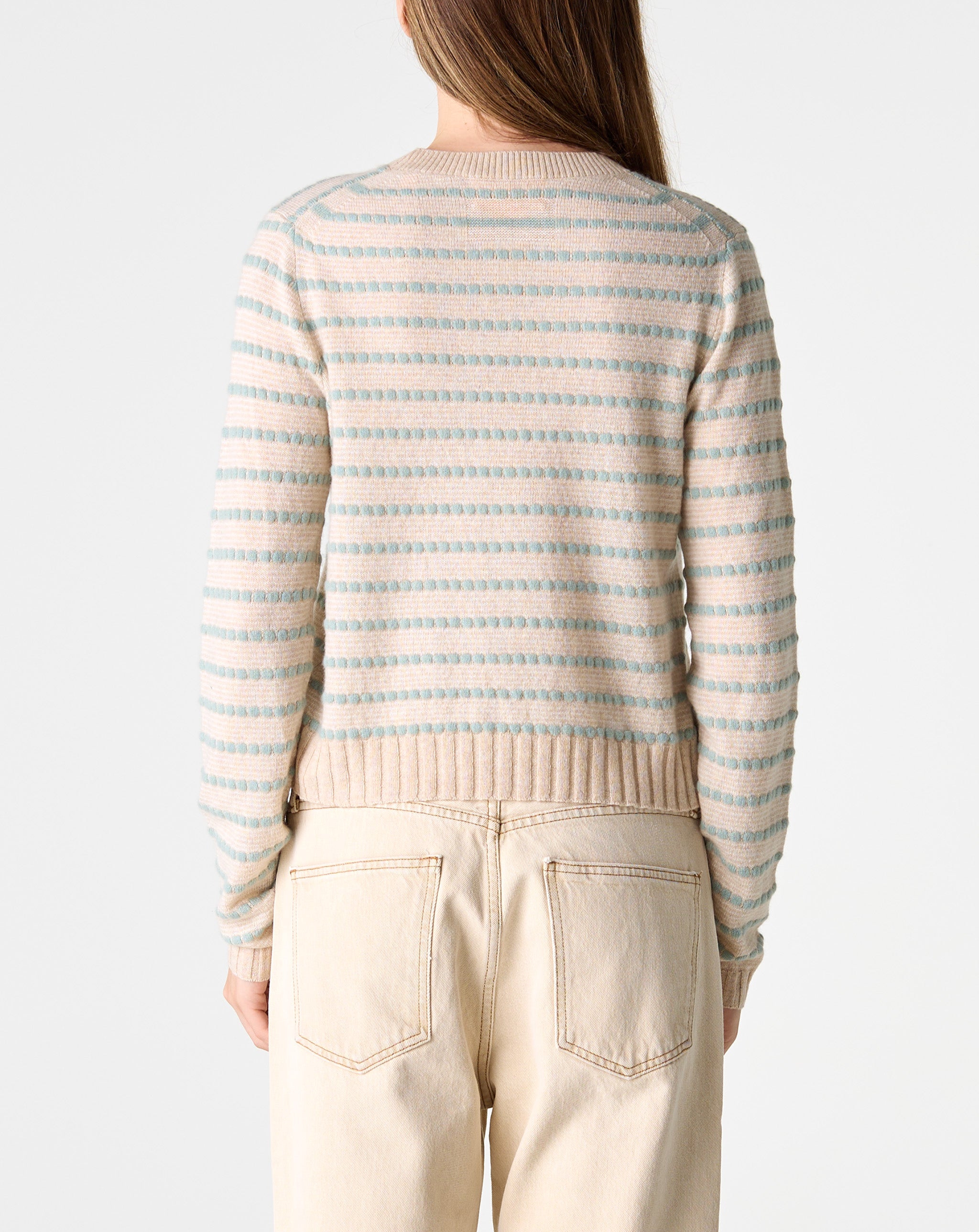 Pebble Stripe Shrunken Crew