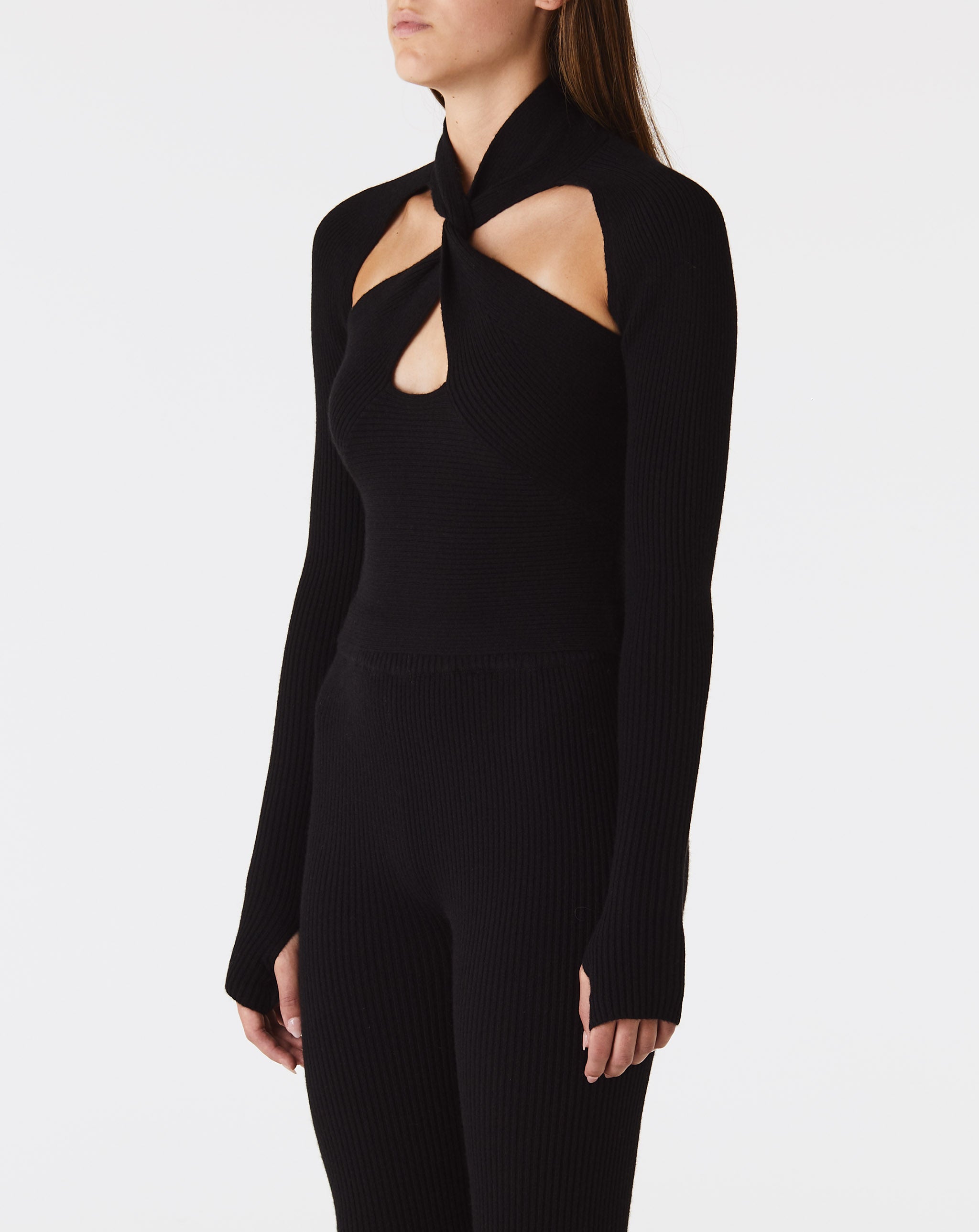 Knot Top In Black Cashmere