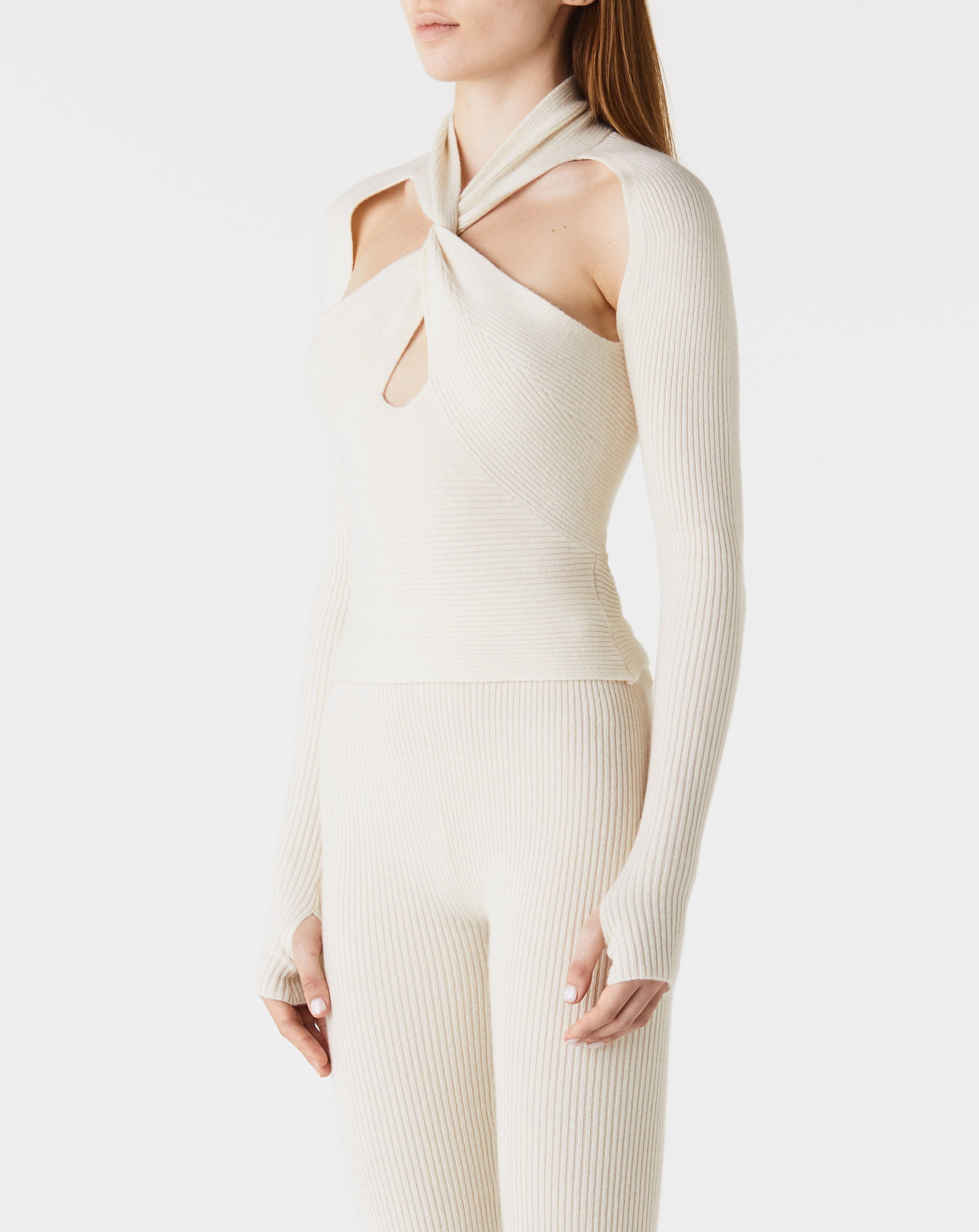 Knot Top In Cream Cashmere