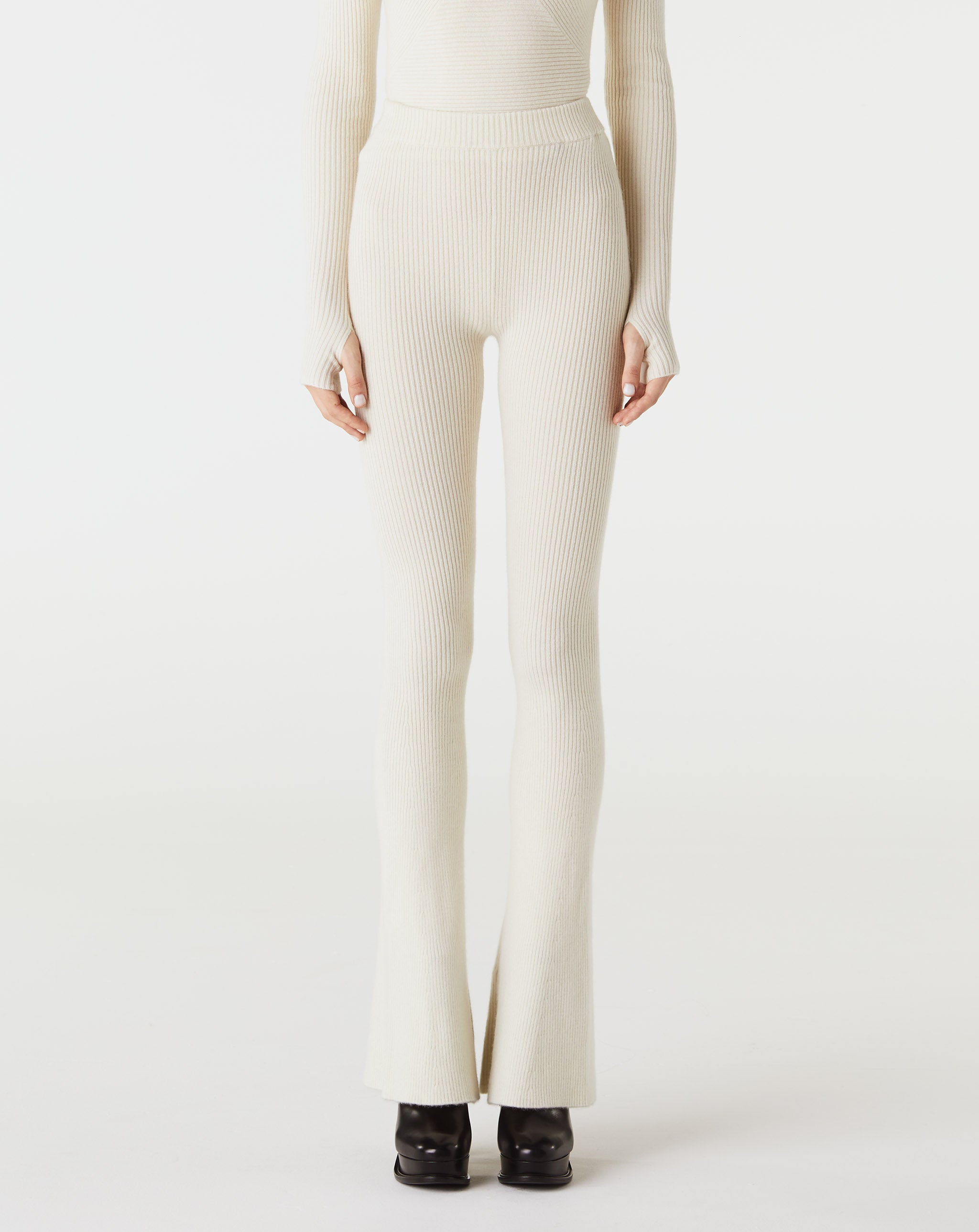 Cashmere Rib Flared Pants