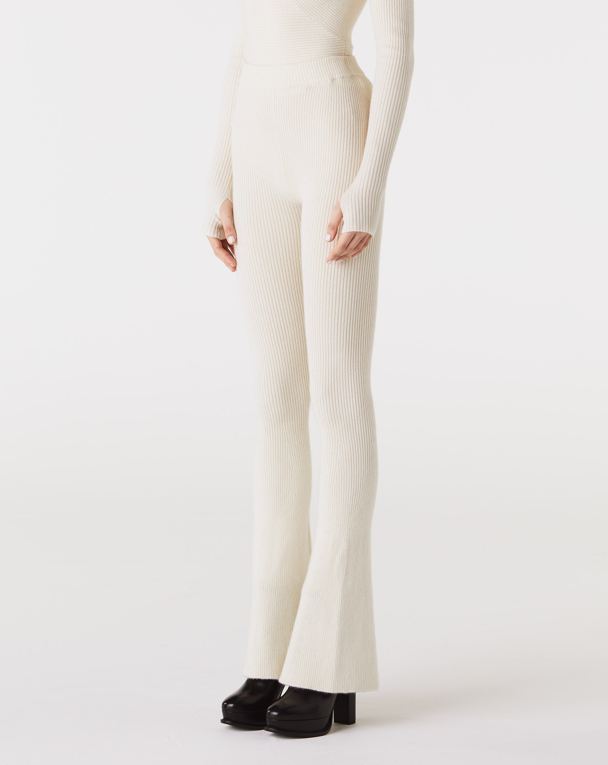 Cashmere Rib Flared Pants