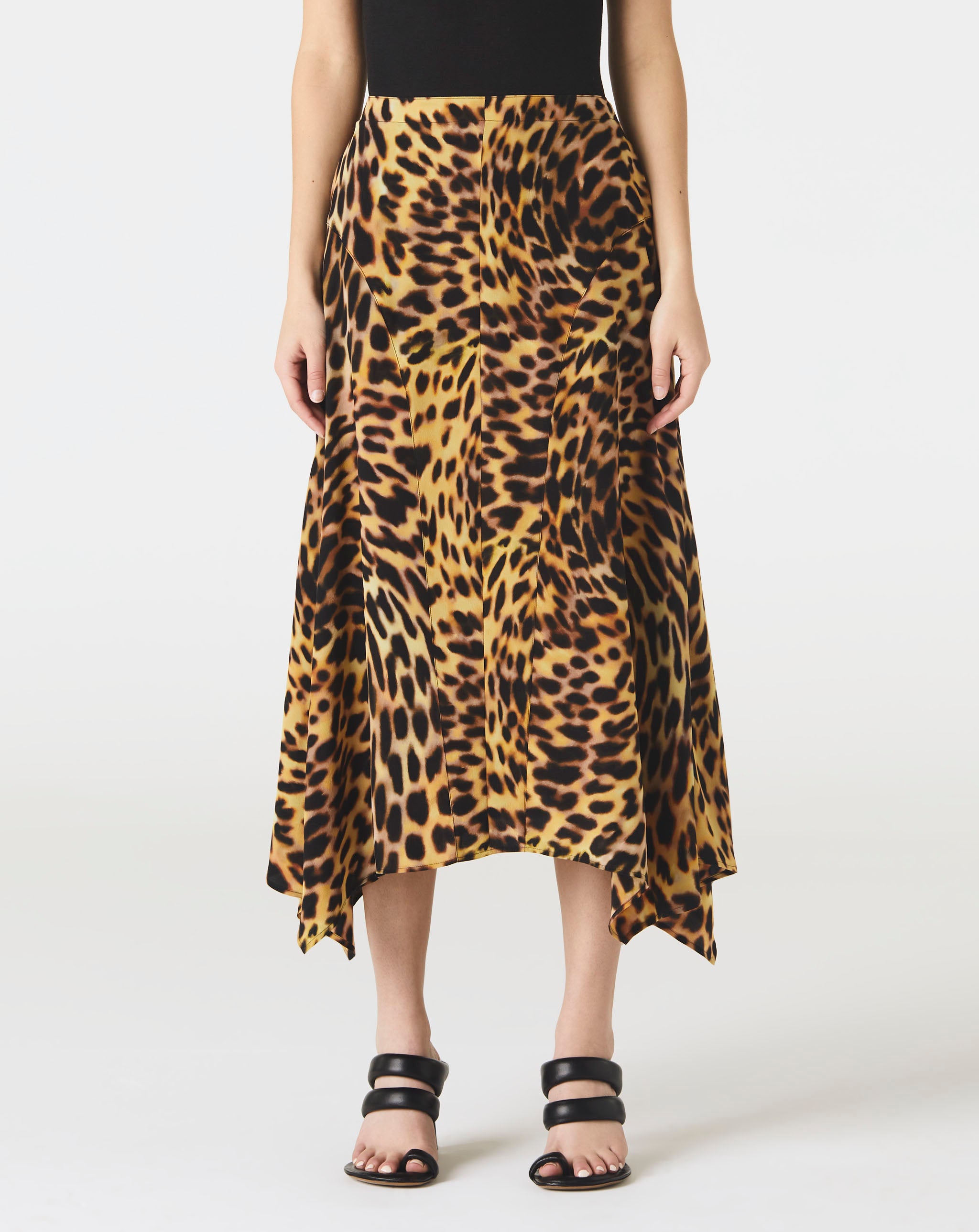 Cheetah Print Silk Naya Skirt