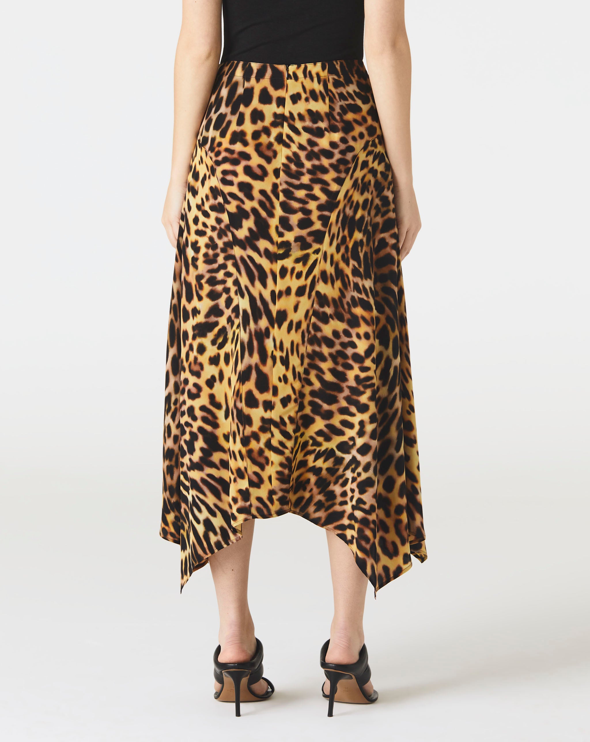 Cheetah Print Silk Naya Skirt