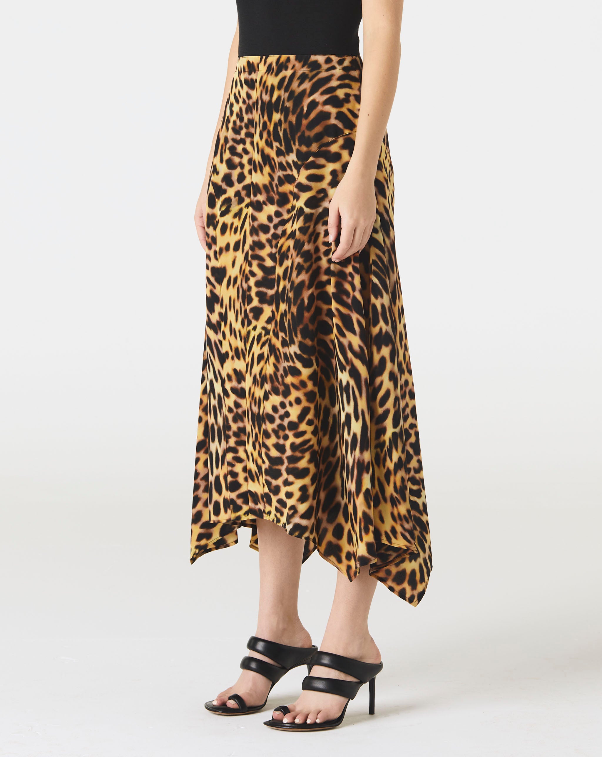 Cheetah Print Silk Naya Skirt