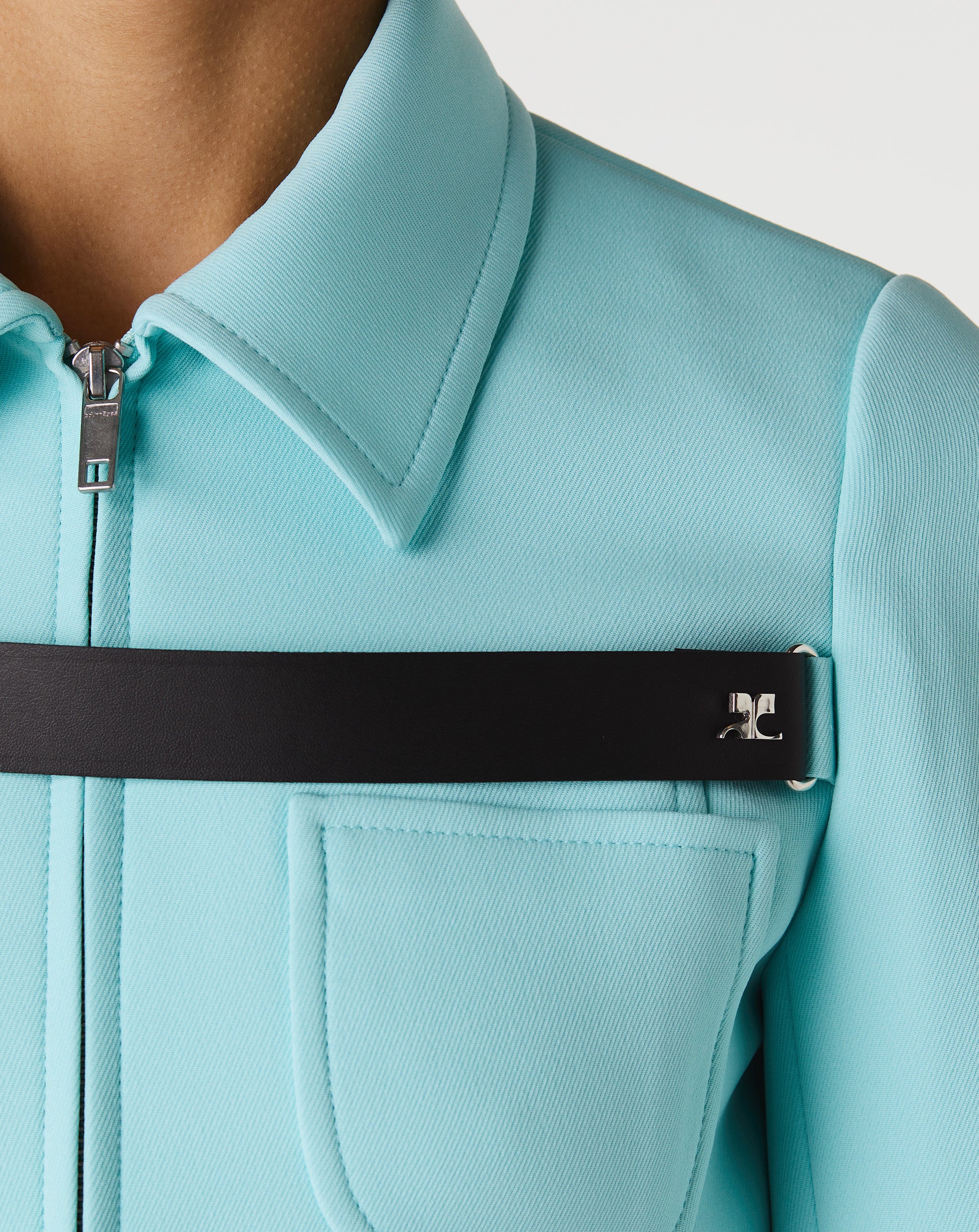 Twill Strap Crop Jacket