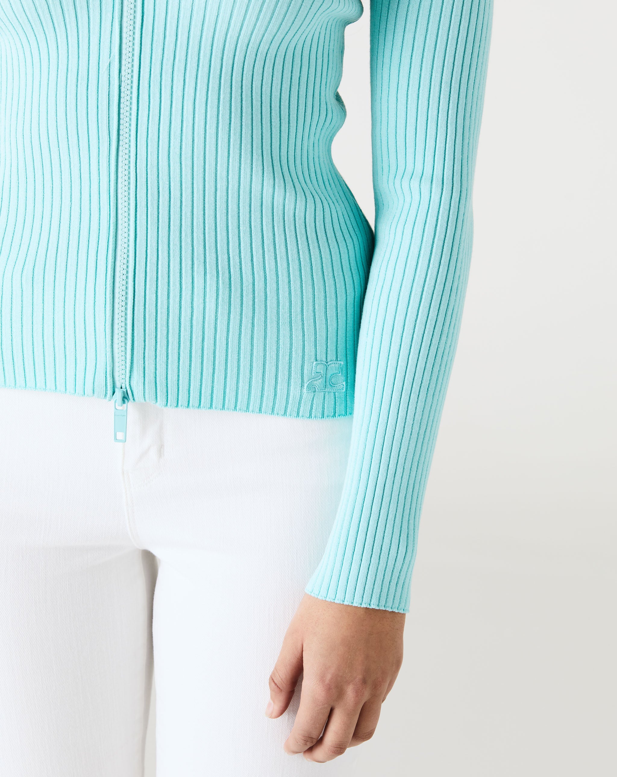 Rib Knit Extra Zip Cardigan