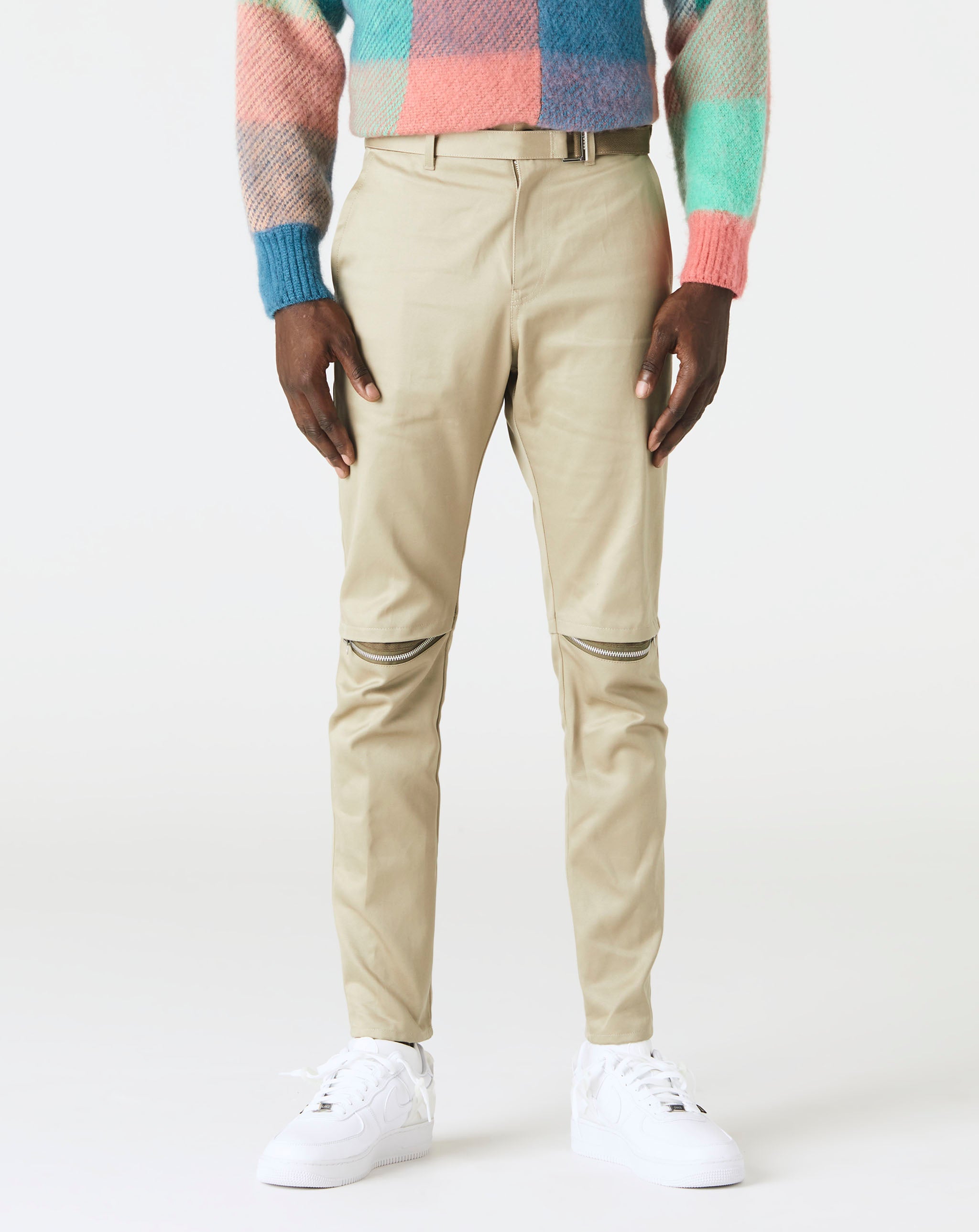 Cotton Chino Knee Zip Pants