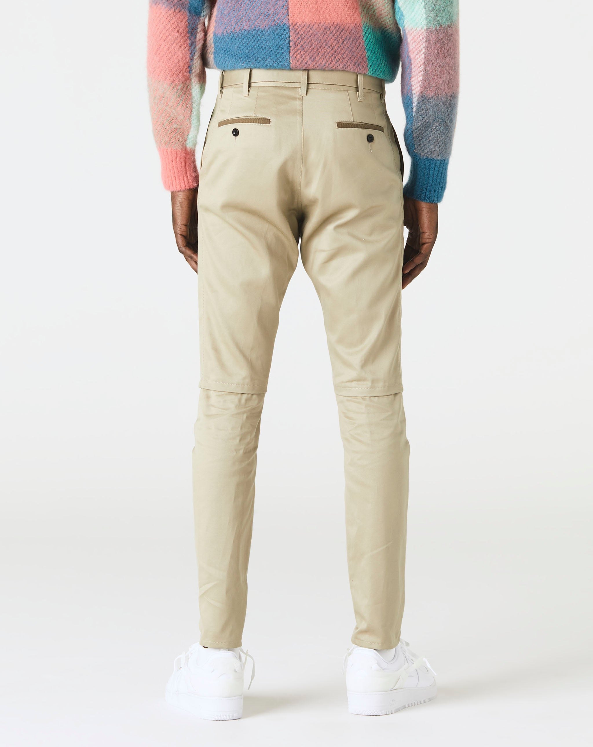 Cotton Chino Knee Zip Pants
