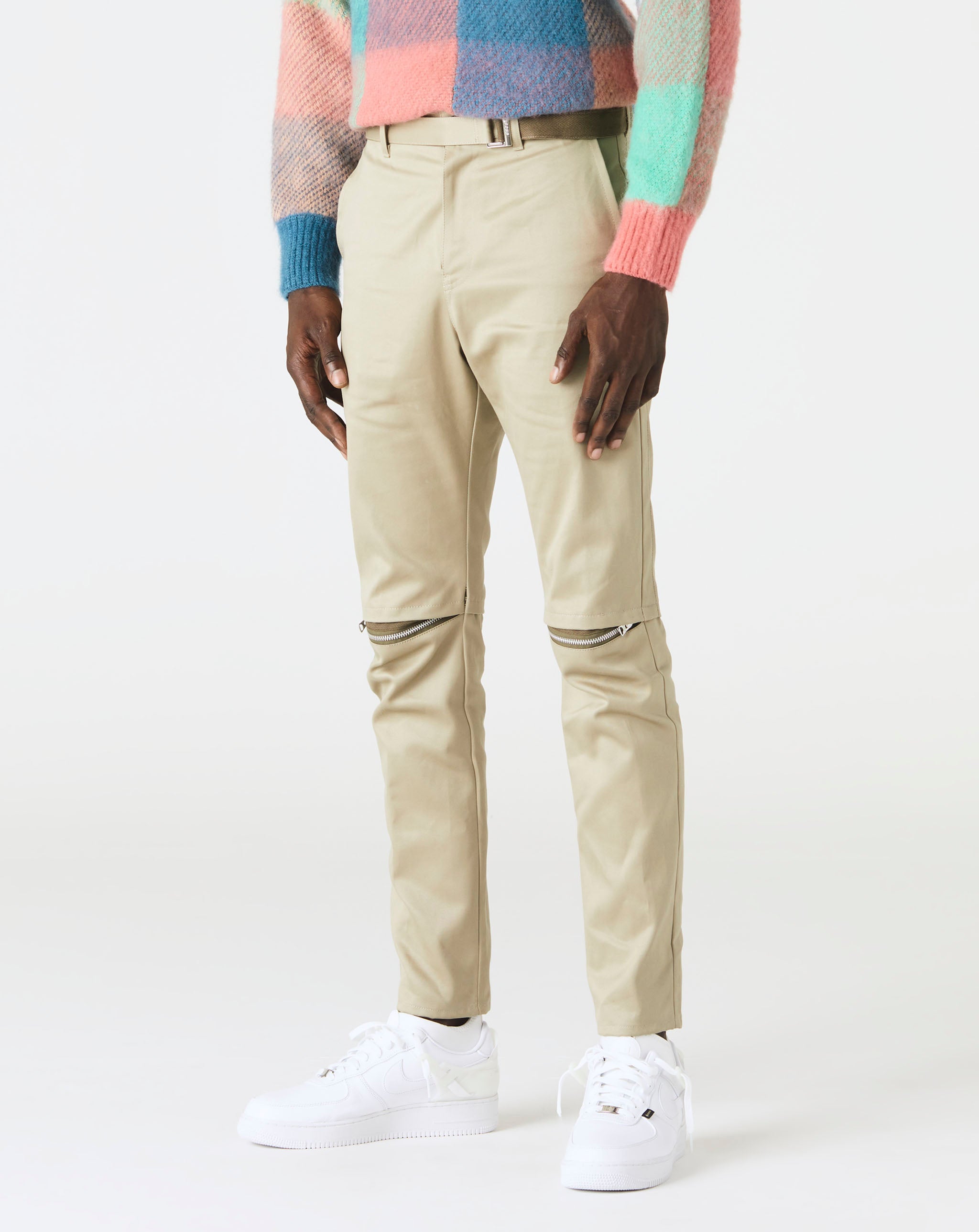 Cotton Chino Knee Zip Pants