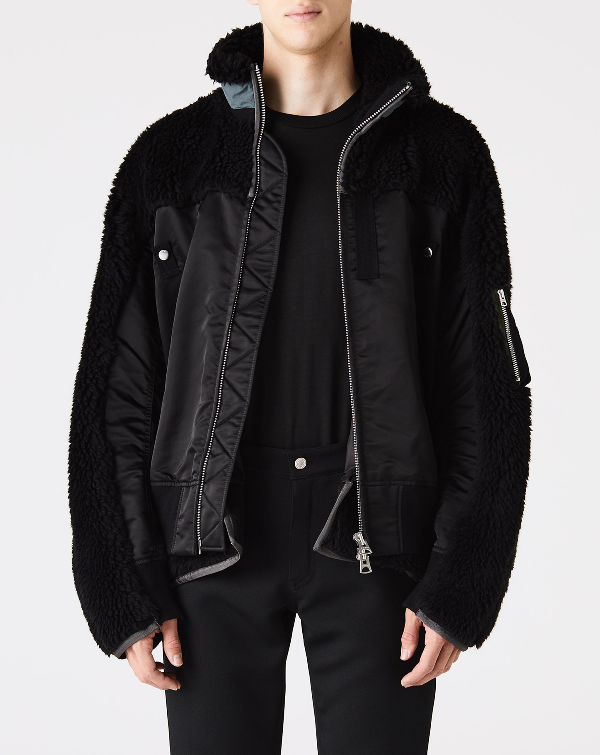 Faux Shearling x Nylon Twill Blouson