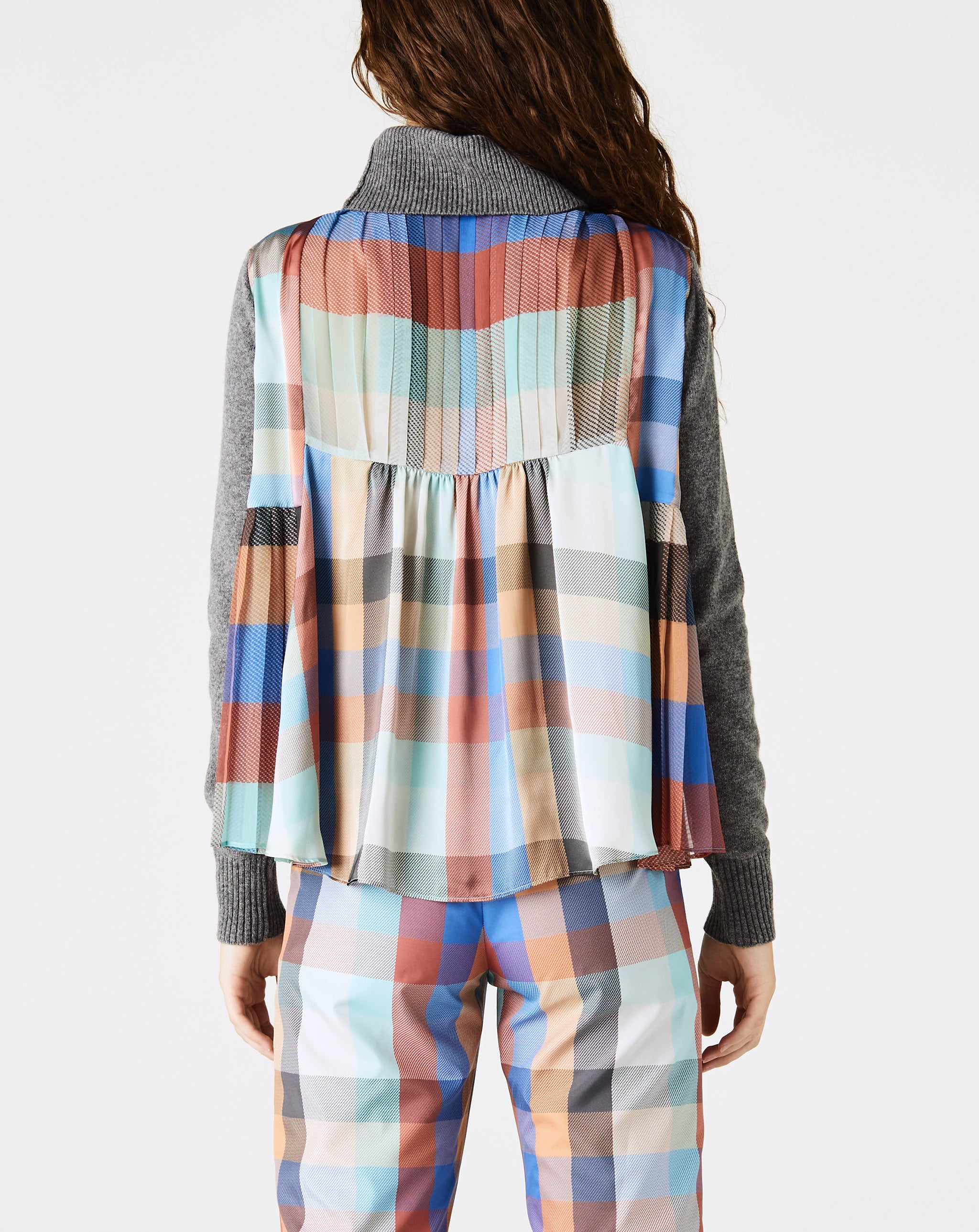 Plaid Wool Knit Pullover