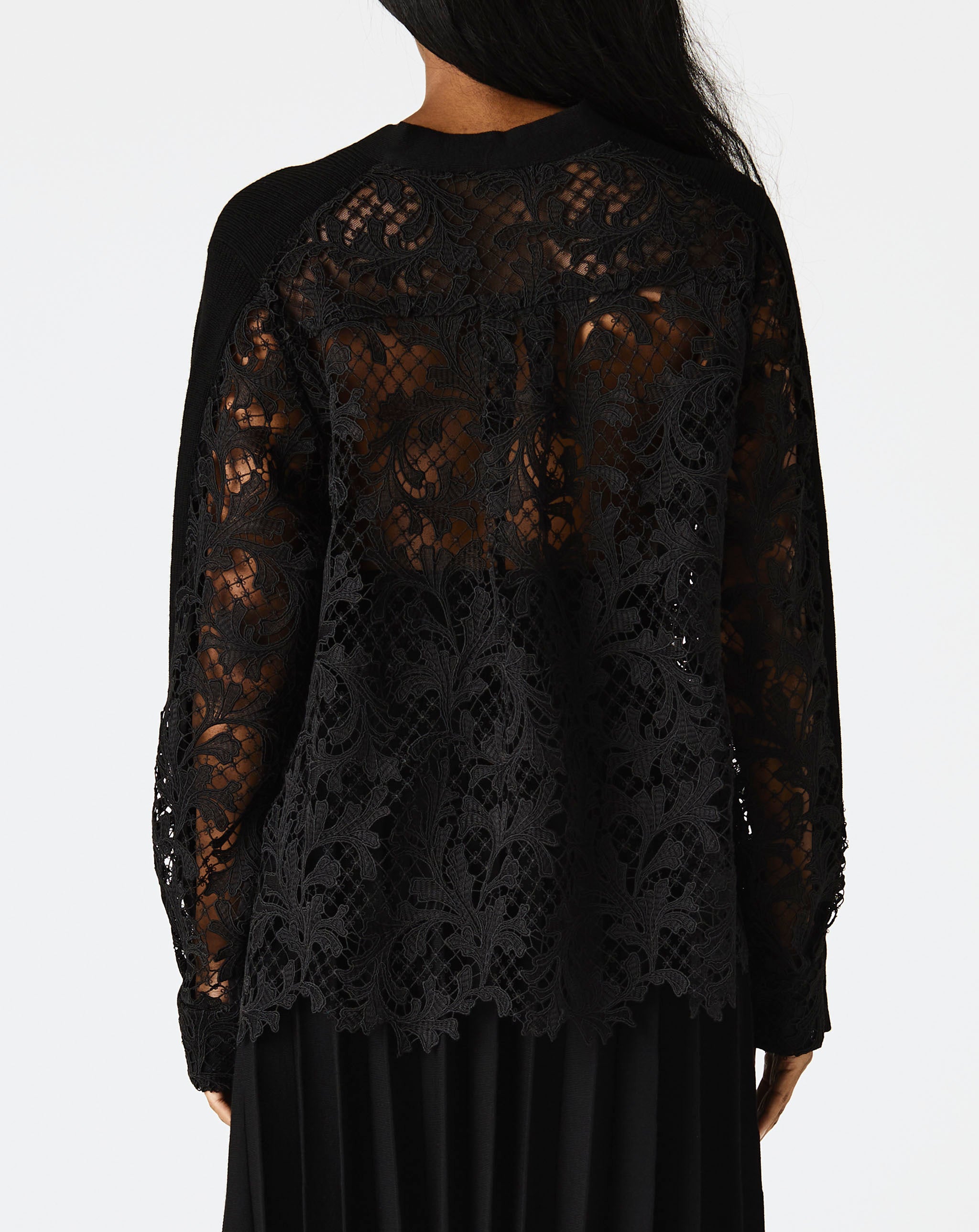 Embroidery Lace Wool Cardigan