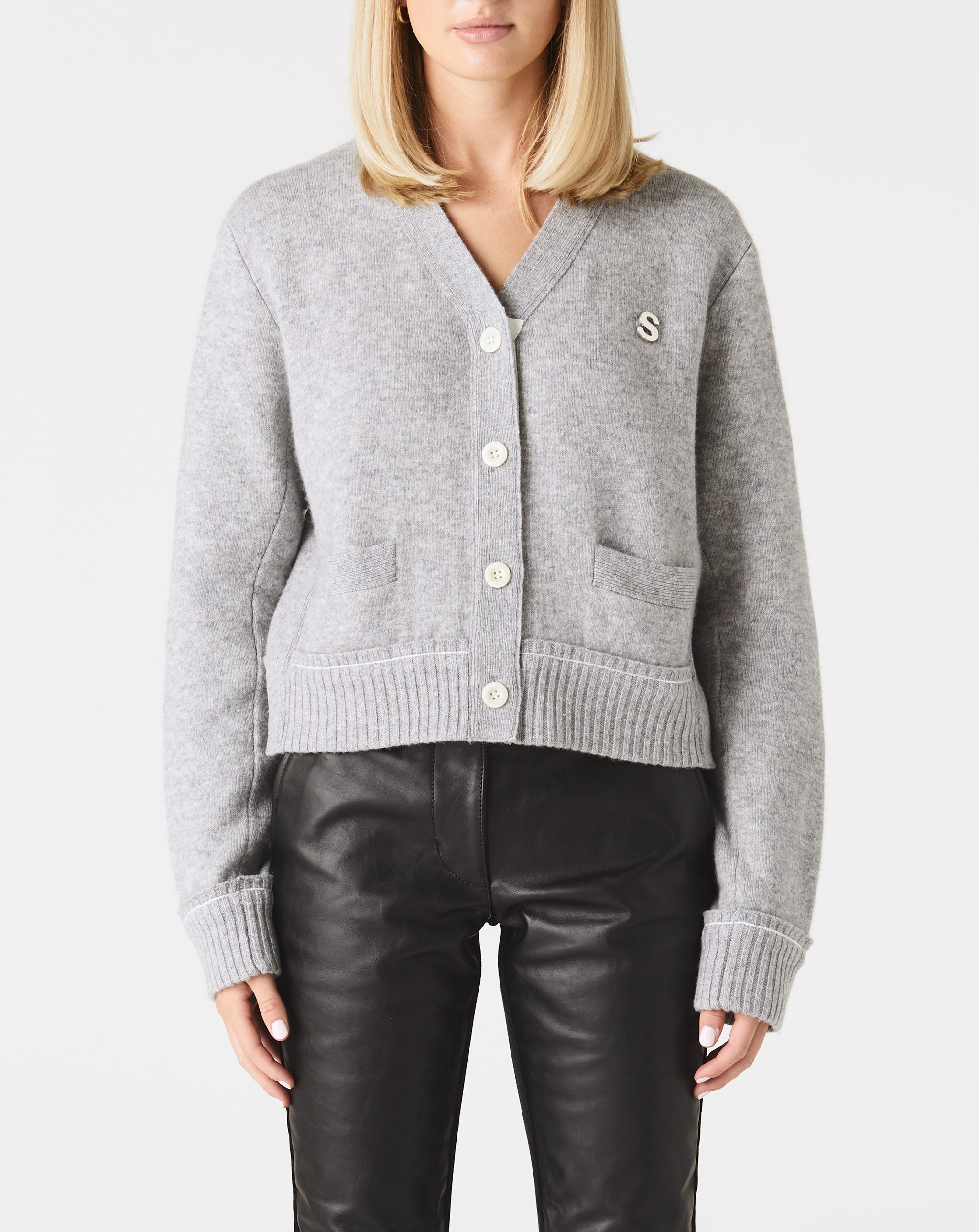 S Studs Cashmere Cardigan