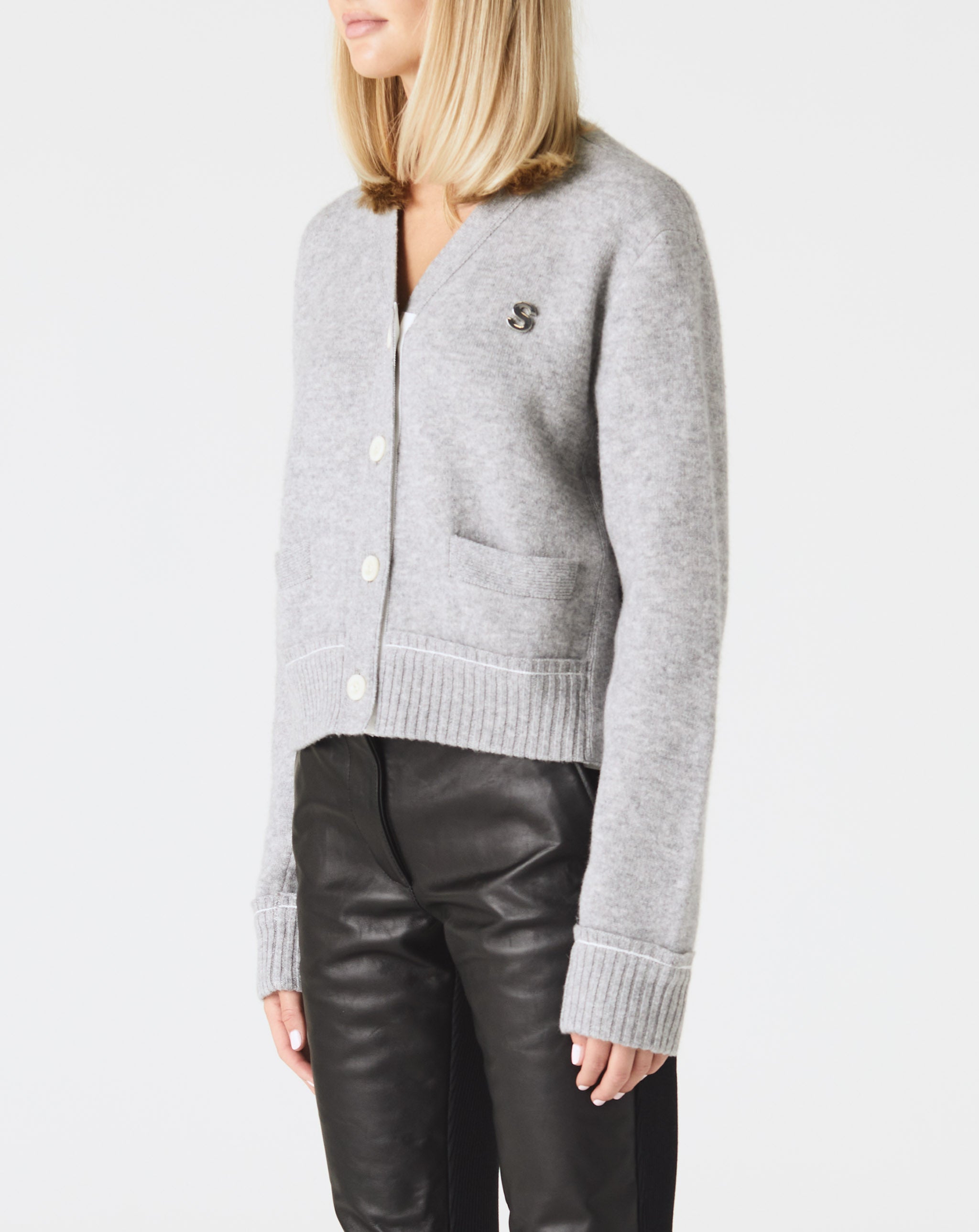 S Studs Cashmere Cardigan