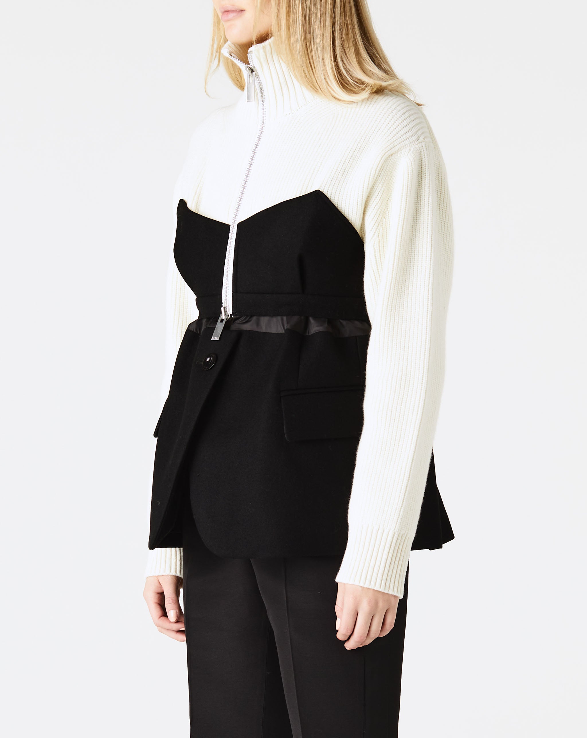 Wool Melton Wool Knit Jacket