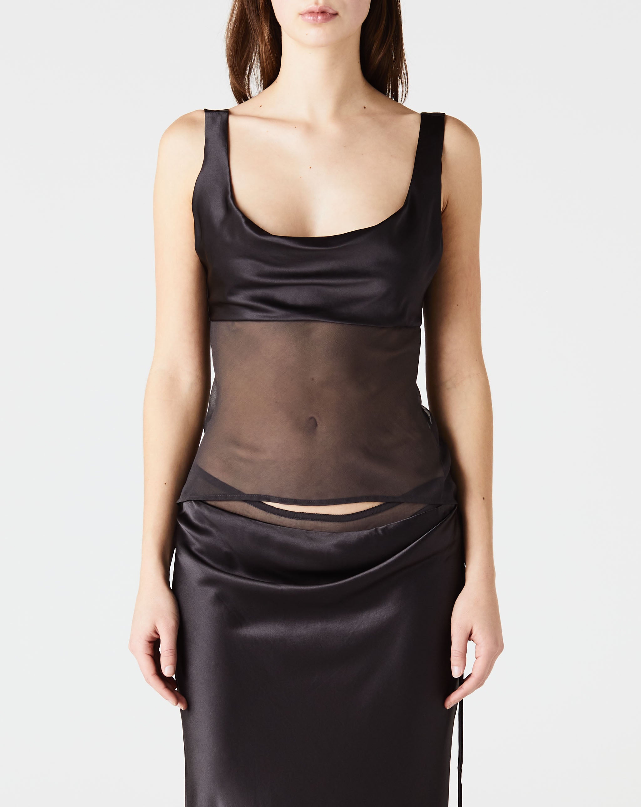 Sheer Torso Cowl Tank