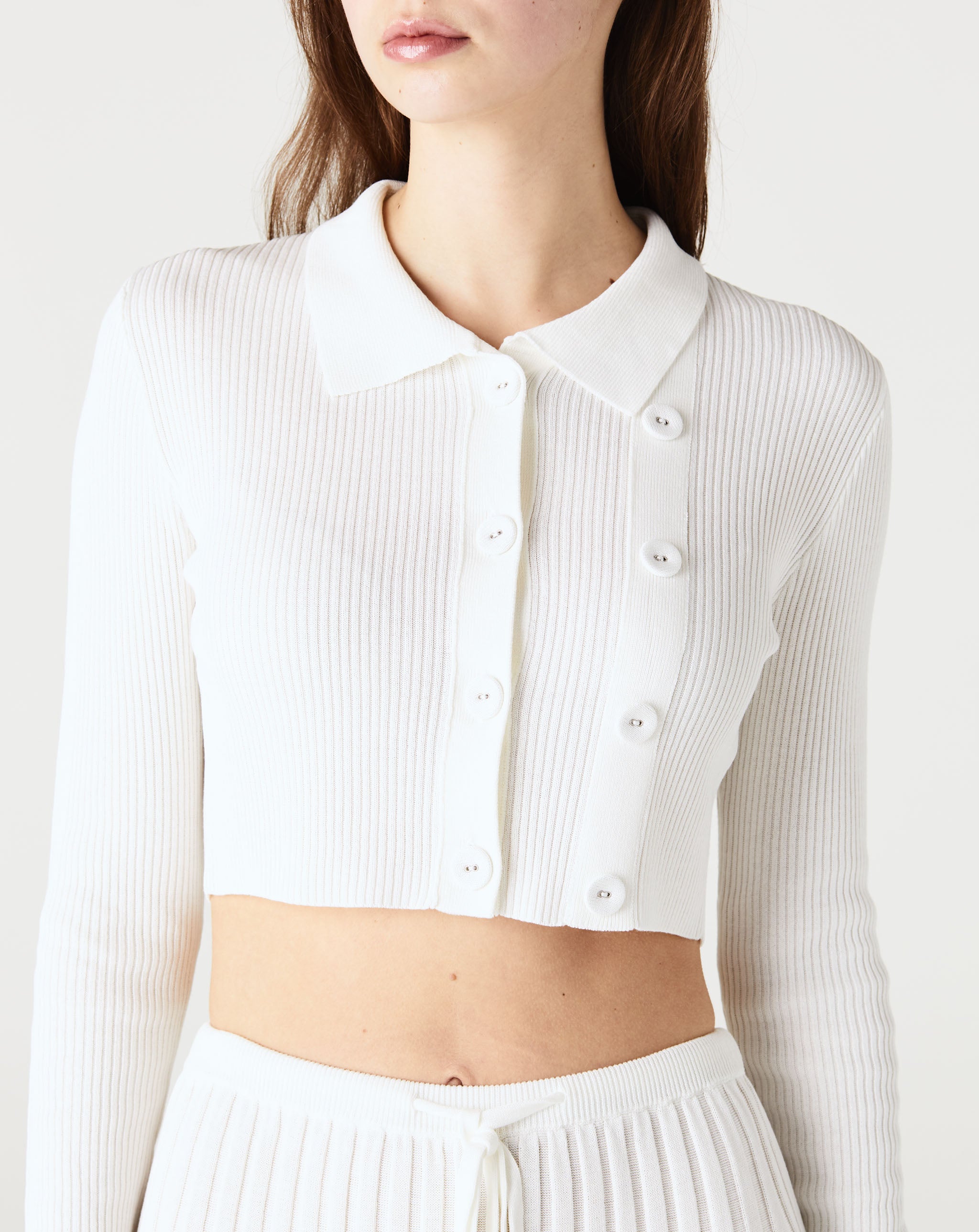 Double Button Cropped Cardigan