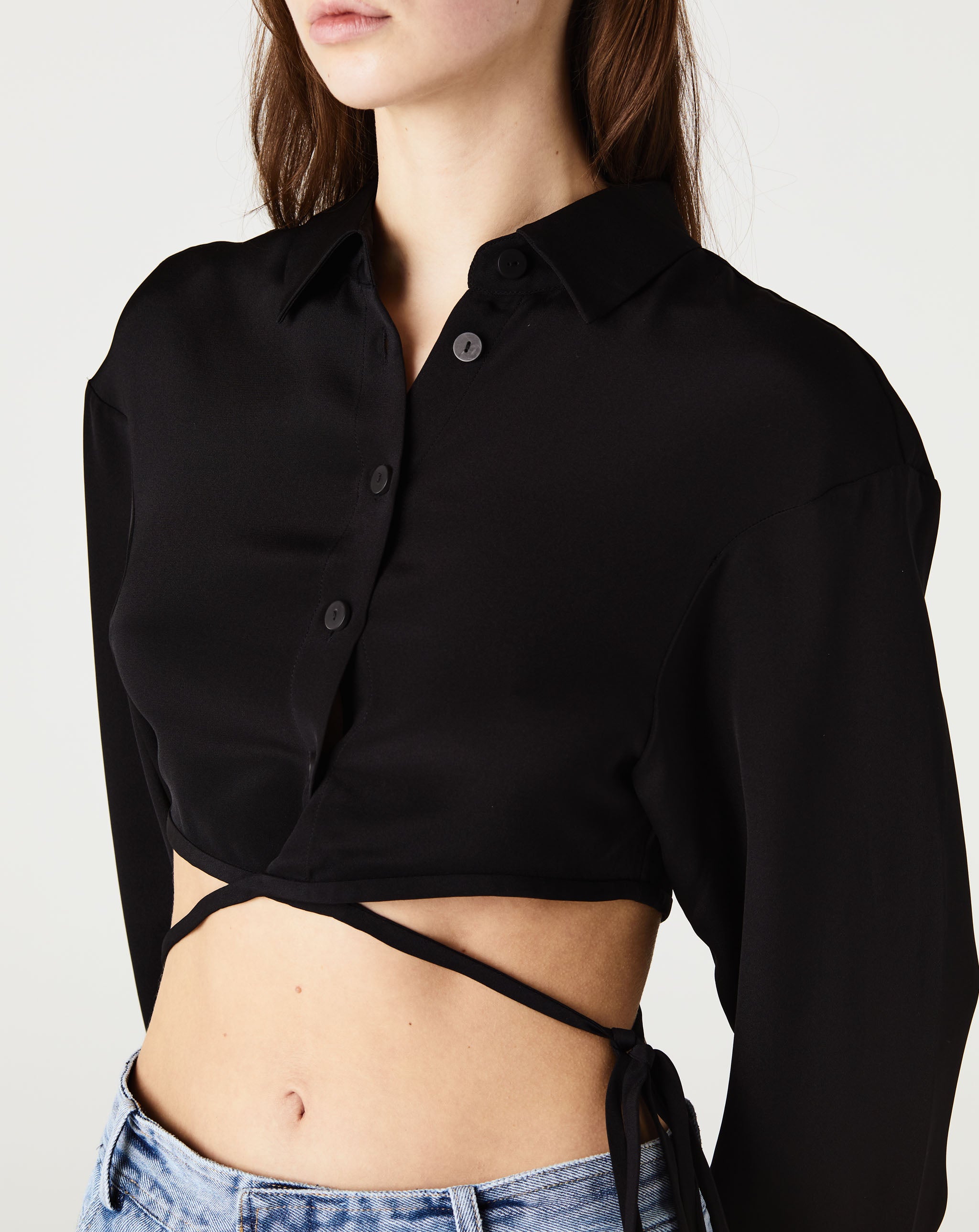 Crop Tie Shirt