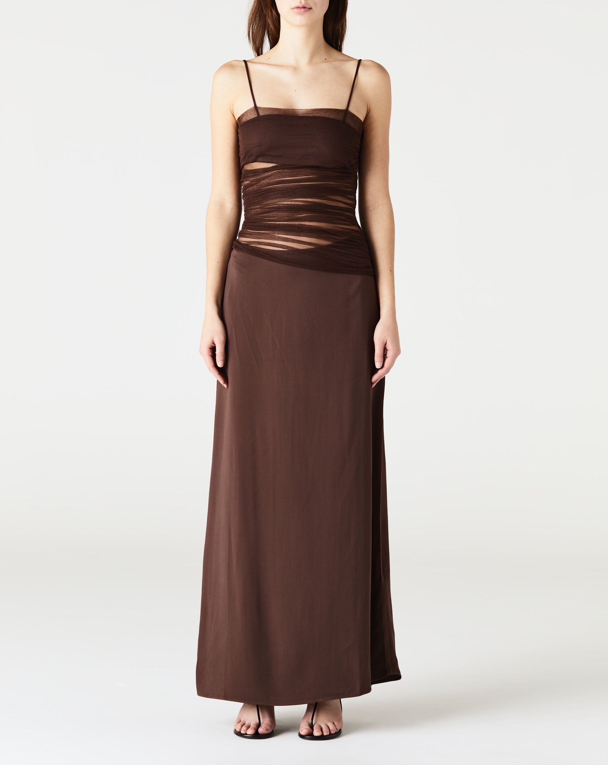 Contrast Sheer Panel Dress