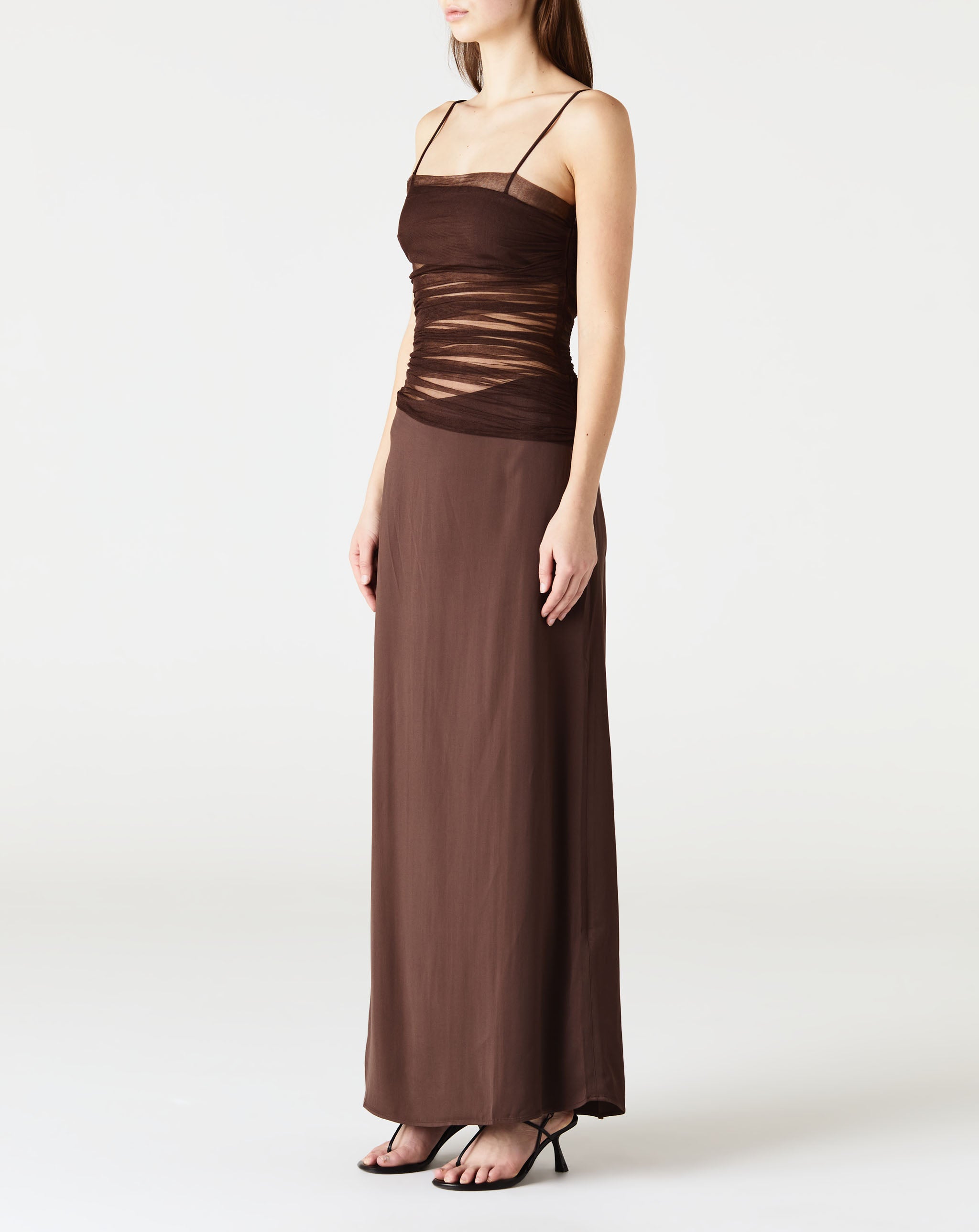 Contrast Sheer Panel Dress