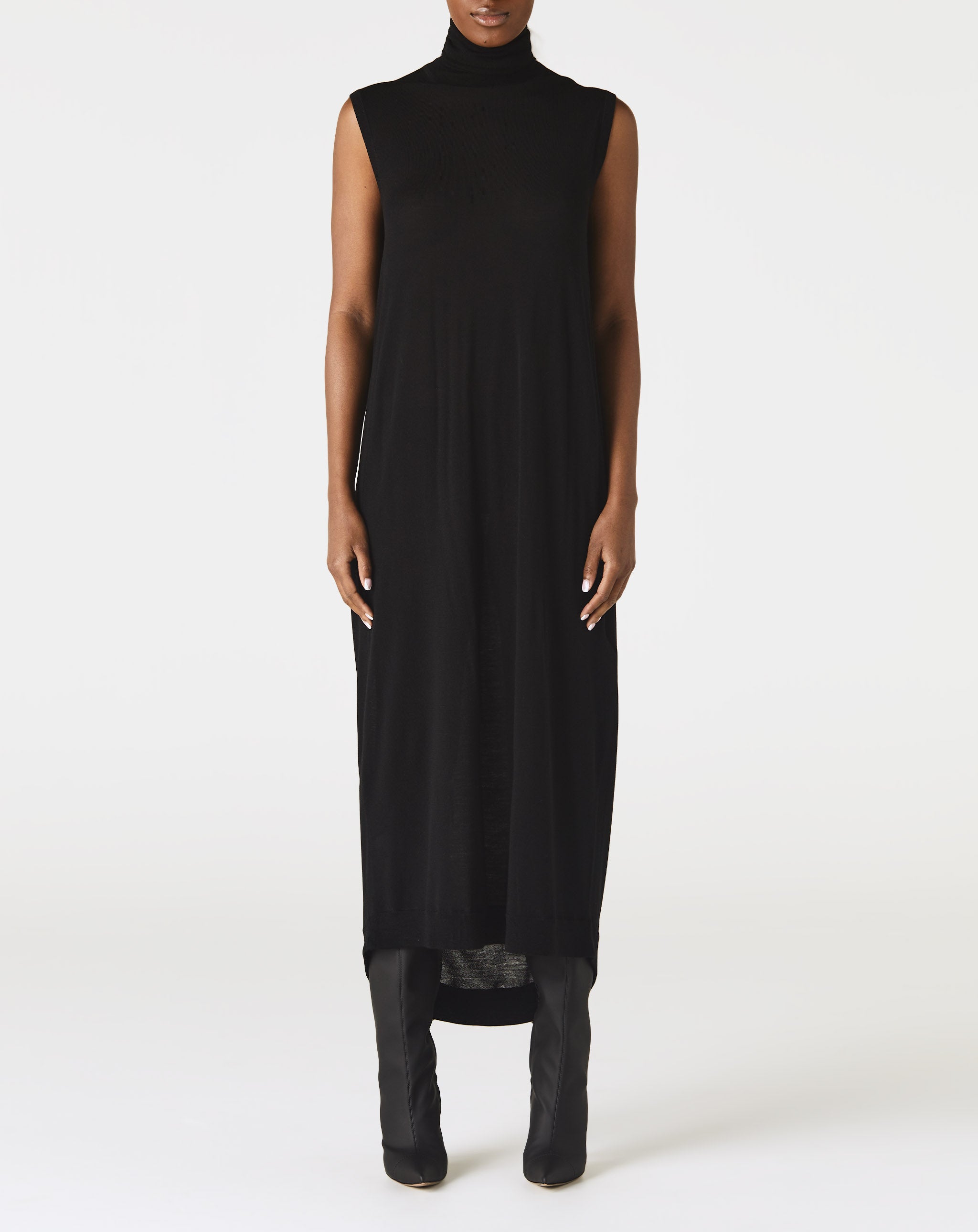 Merino Mock Collar Cocoon Dress