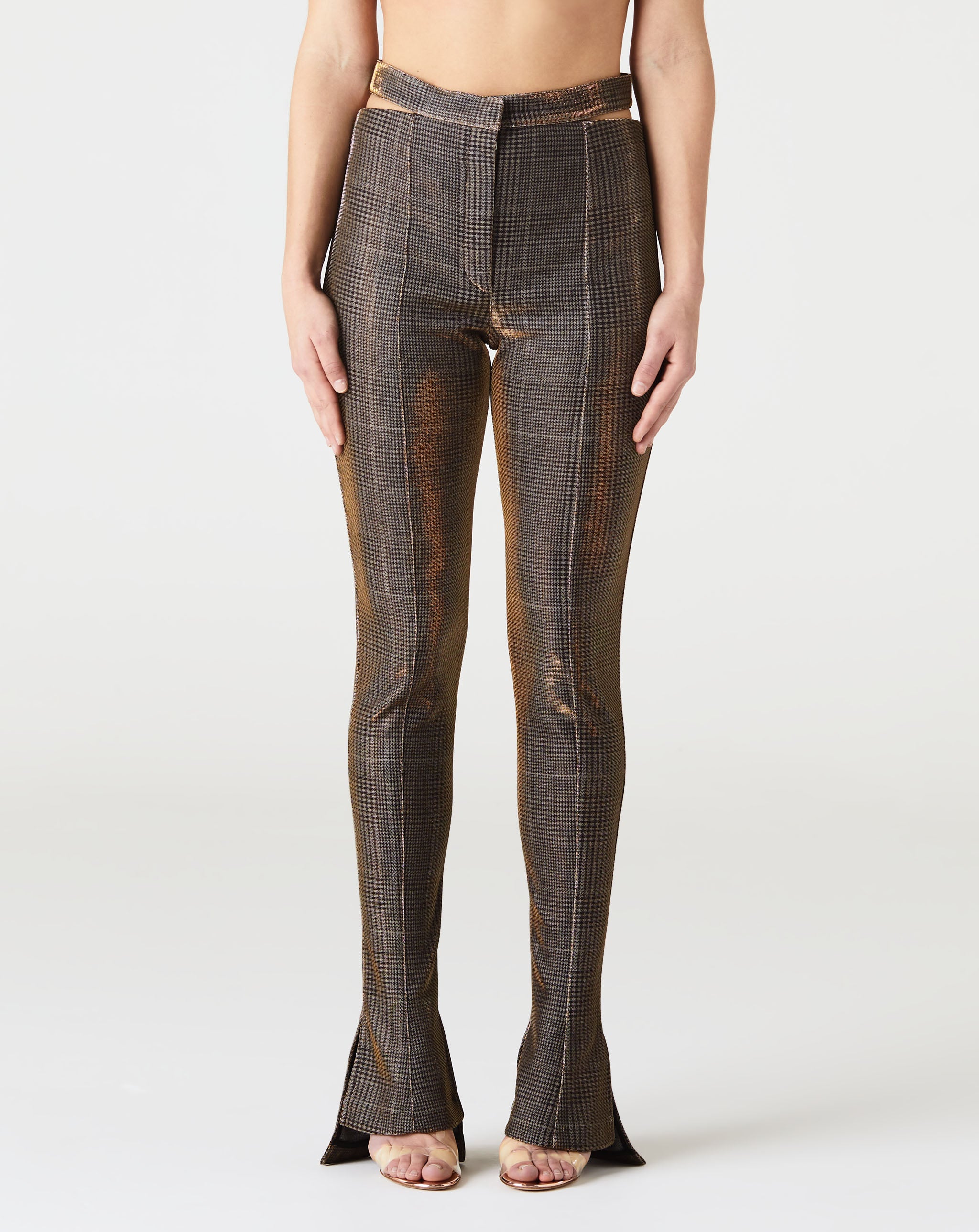 Lurex Plaid Pant