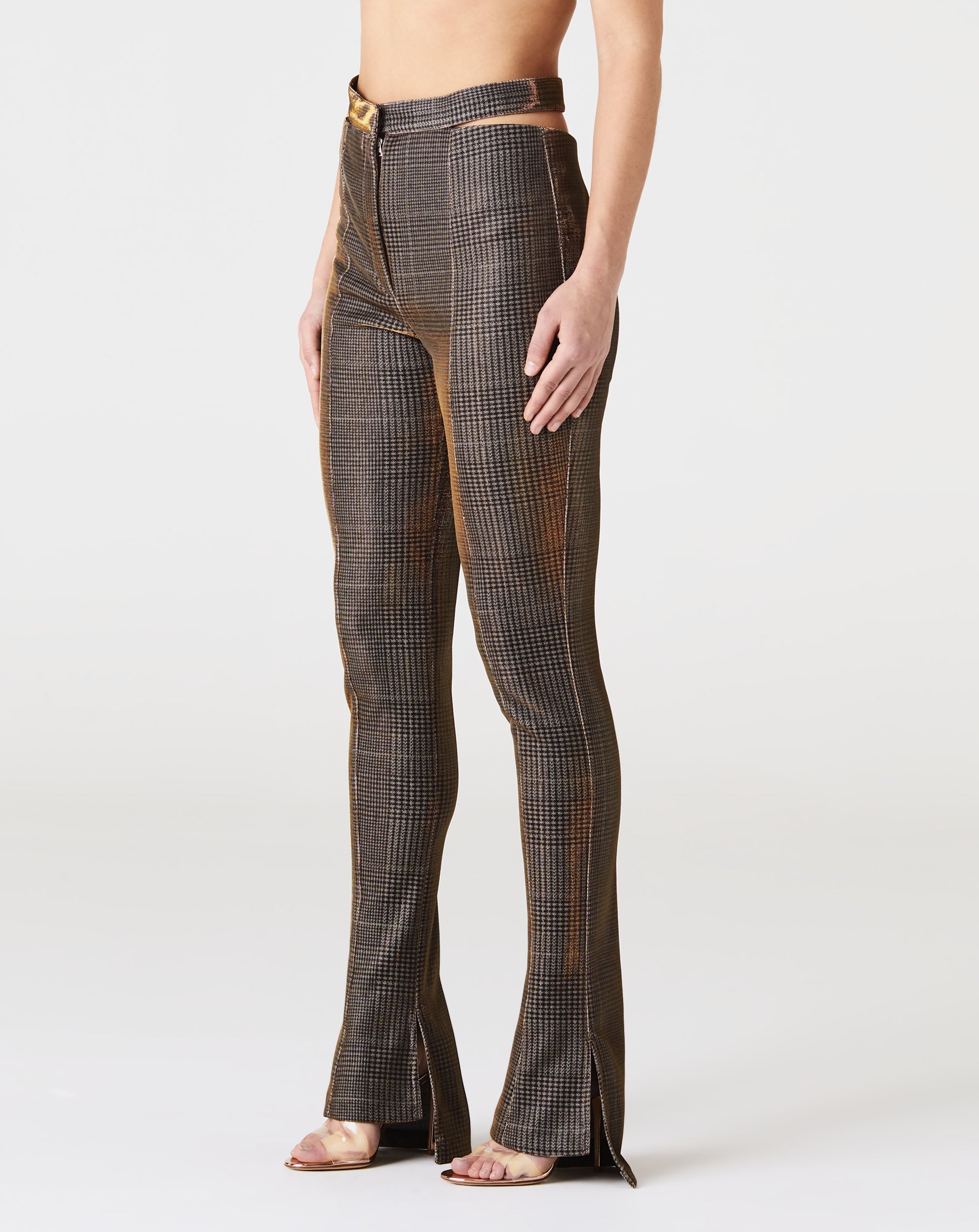 Lurex Plaid Pant